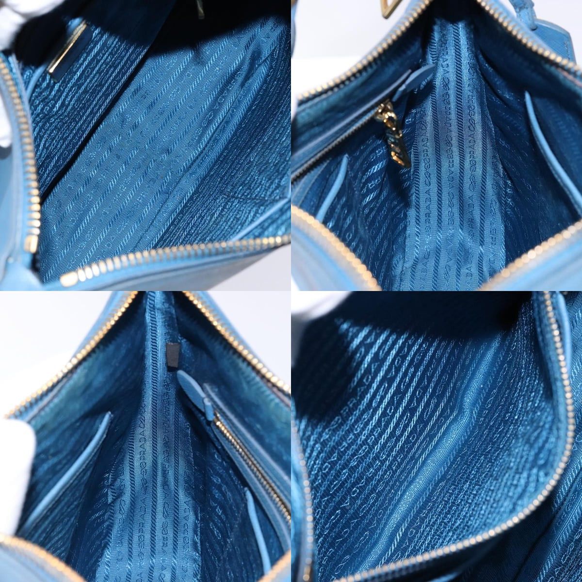 Prada PRADA Shoulder Bag Leather Blue Gold Size ONE SIZE - 12 Thumbnail