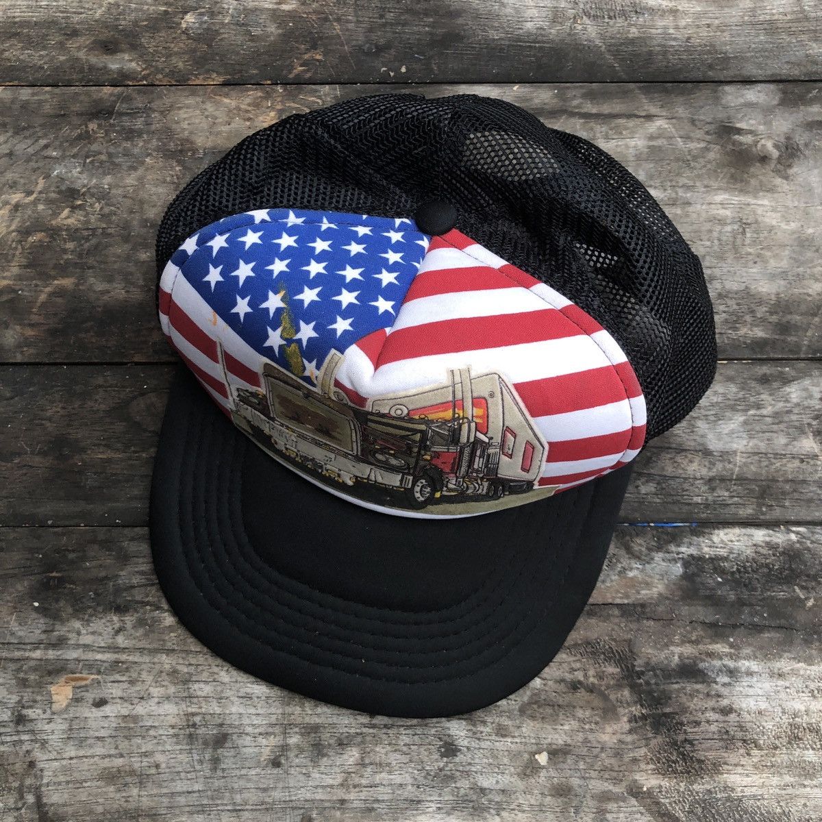 Vintage 1990’s Vintage American Truck Graphic Foam Trucker Hat Size ONE SIZE - 2 Thumbnail