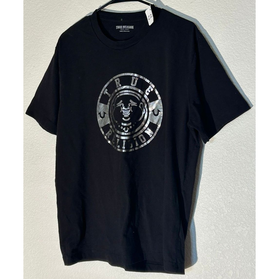 True Religion True Religion Men's Black T-Shirt with Silver Logo - XL Size US XL / EU 56 / 4 - 4 Thumbnail