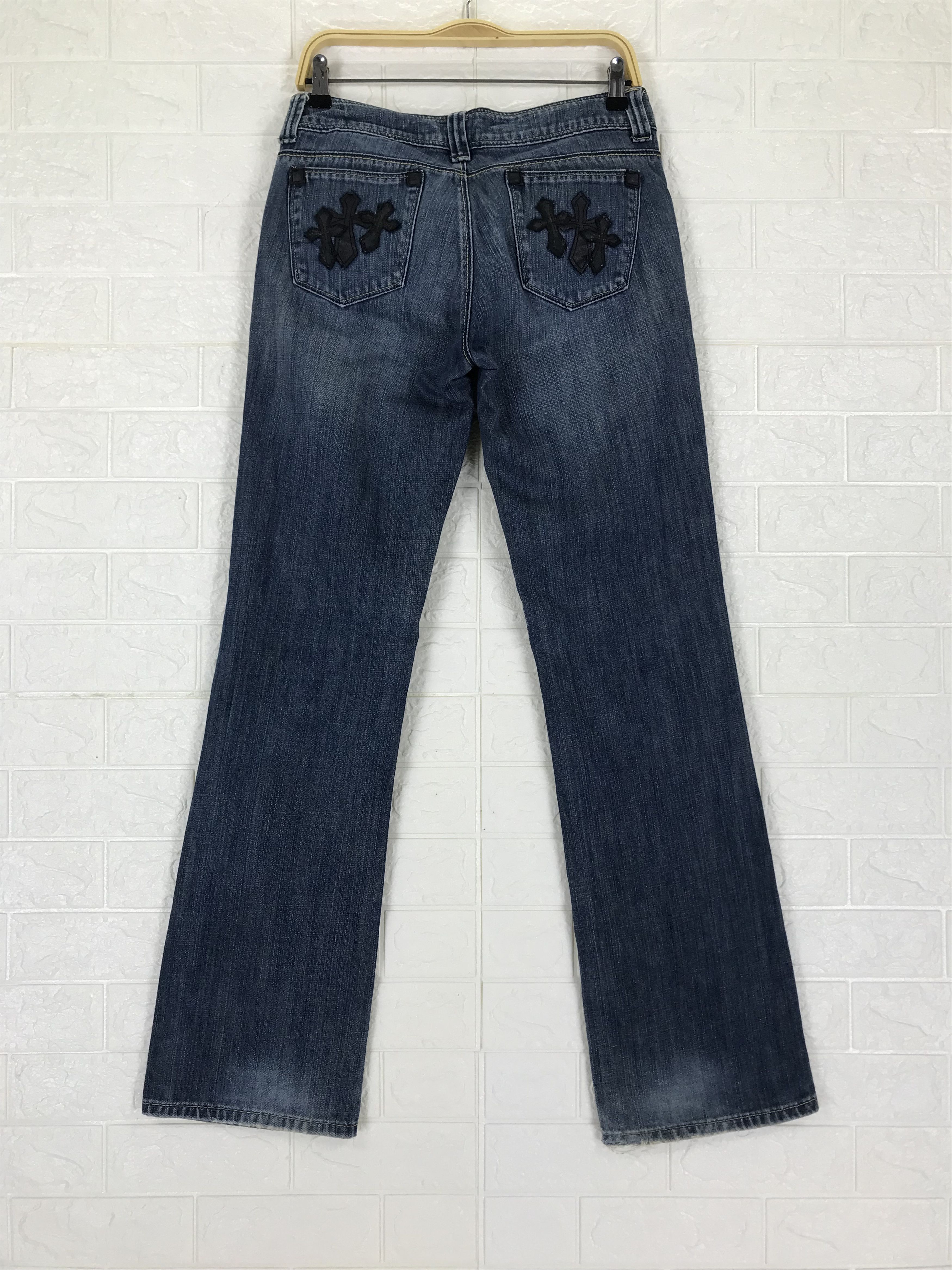 Japanese Brand Vintage Black Cross Flare Jeans Inspired Chrome Hearts Denim Size US 28 / EU 44 - 5 Thumbnail