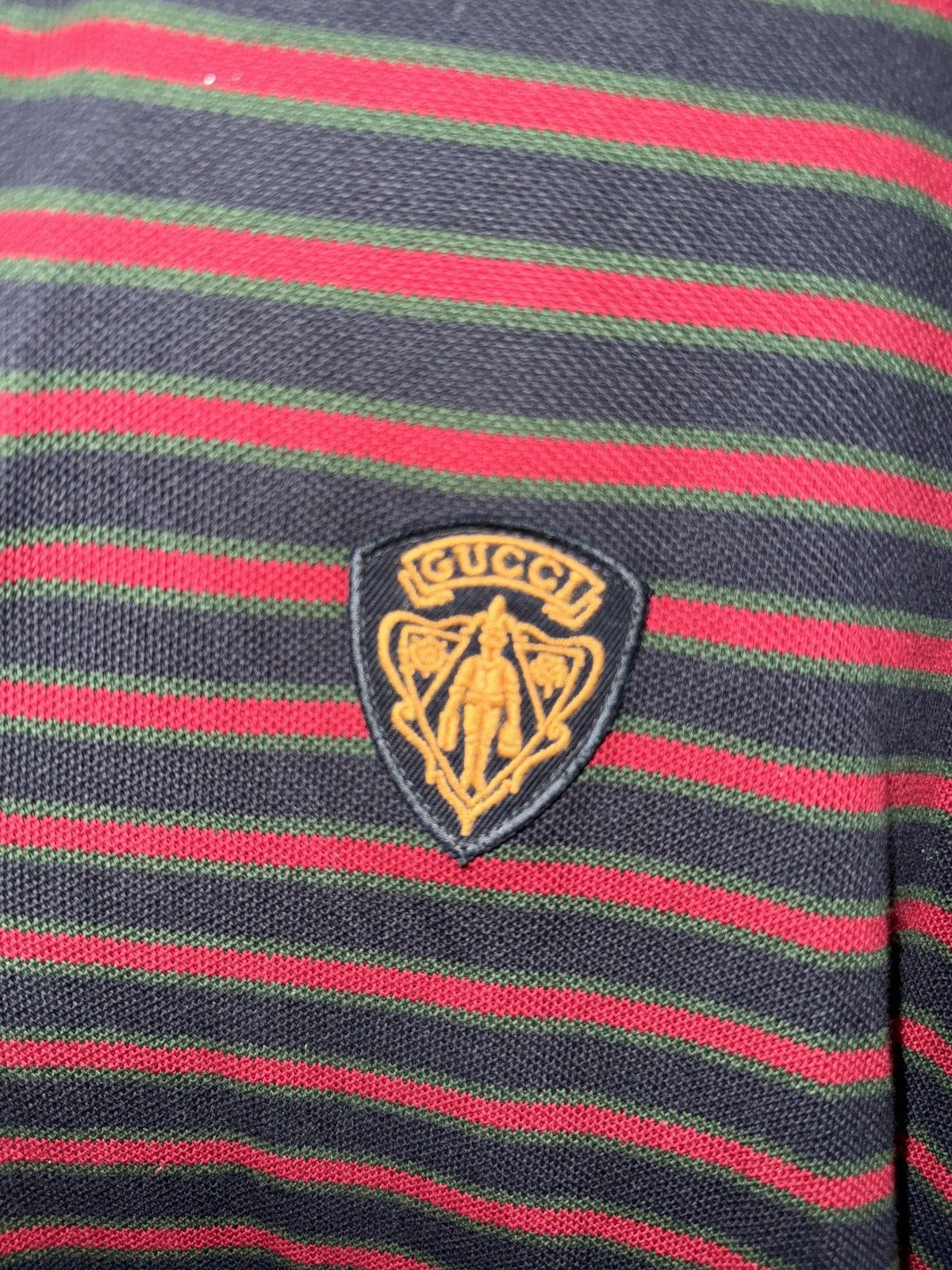 Gucci RARE Gucci striped polo with vintage logo Size US L / EU 52-54 / 3 - 2 Thumbnail
