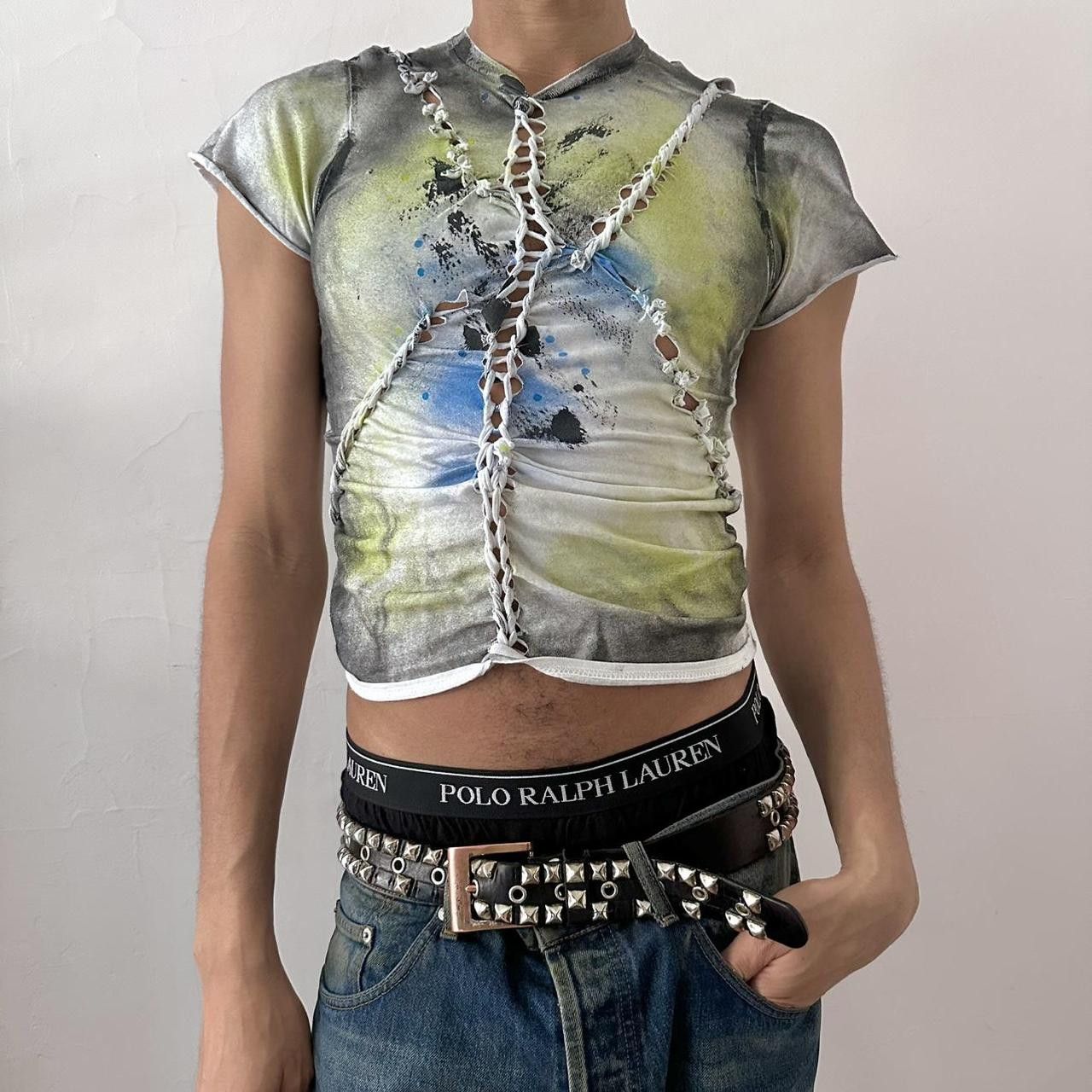 Gildan ASTROBOI* 'Algae' White Braided Print T-Shirt - Medium Size US M / EU 48-50 / 2 - 6 Thumbnail