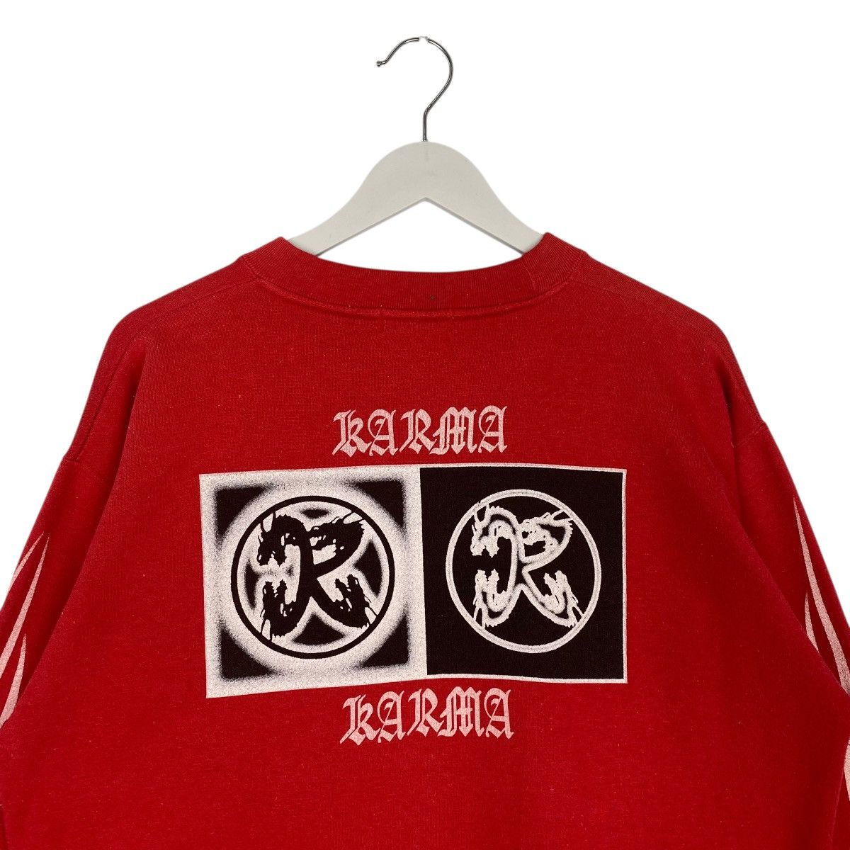Vintage Vintage Karma Printed Crewneck Sweatshirt Red Size M Size US M / EU 48-50 / 2 - 8 Thumbnail
