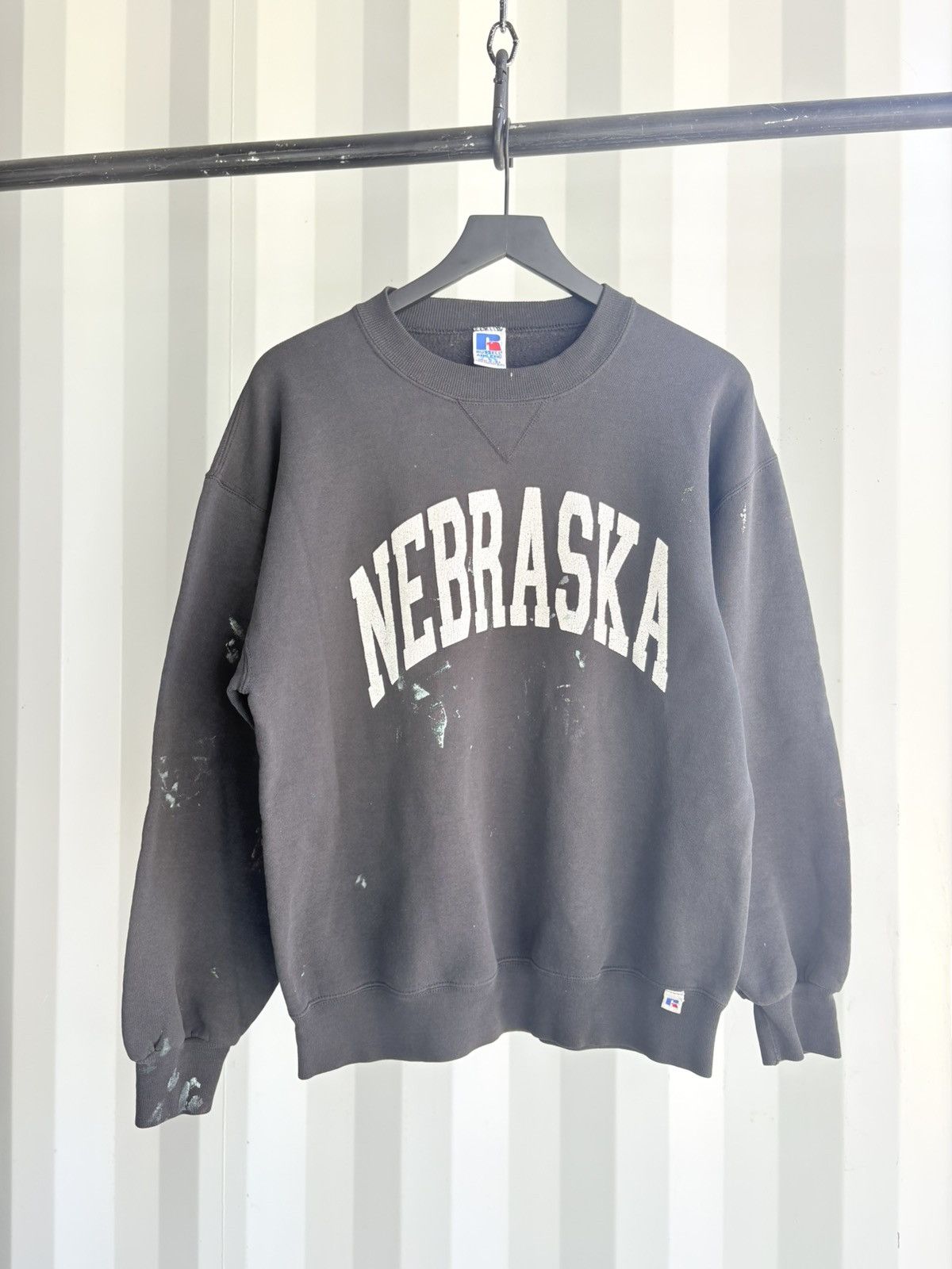 Vintage Nebraska Sweatshirt Thrashed Faded Distressed Grunge