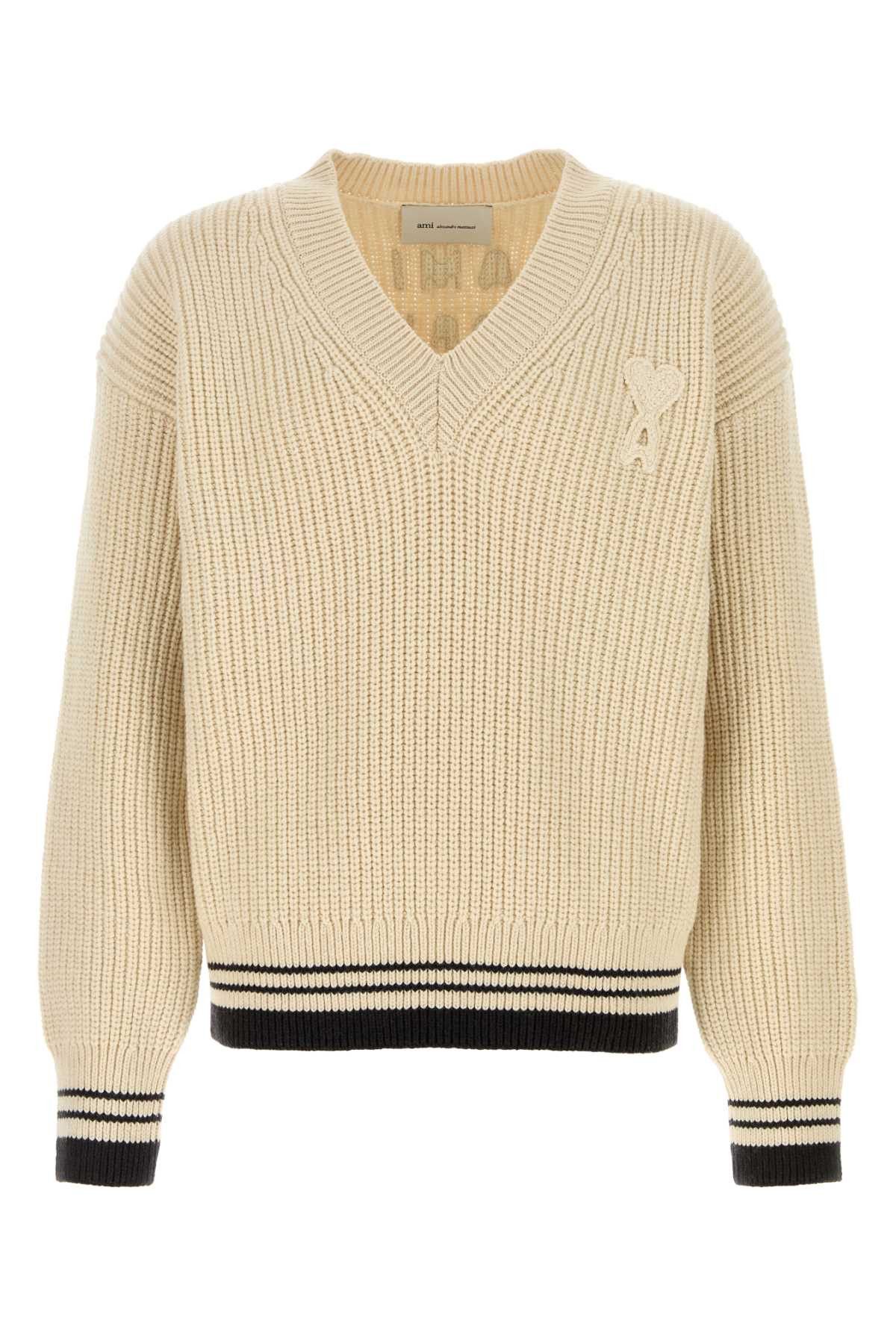 AMI Ivory Wool Blend Sweater Size US S / EU 44-46 / 1 - 1 Thumbnail