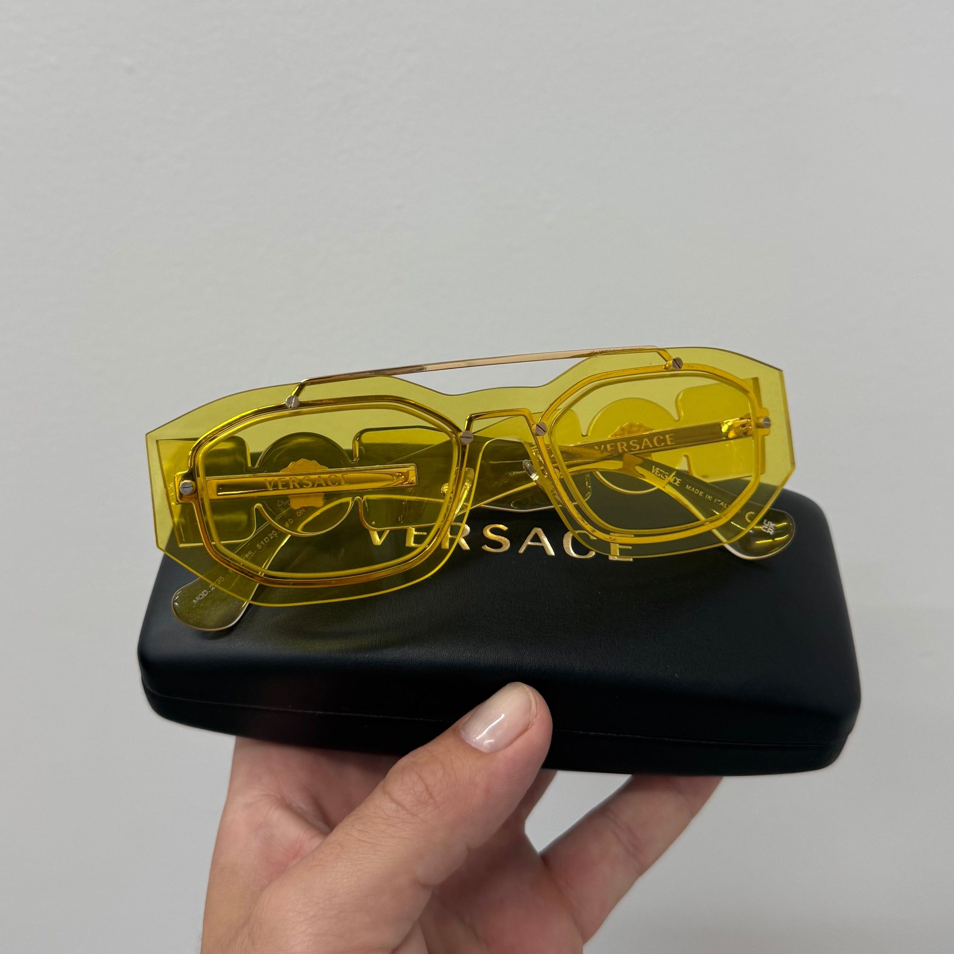 Versace Versace Yellow Medusa Biggie Glasses Size ONE SIZE - 1 Thumbnail