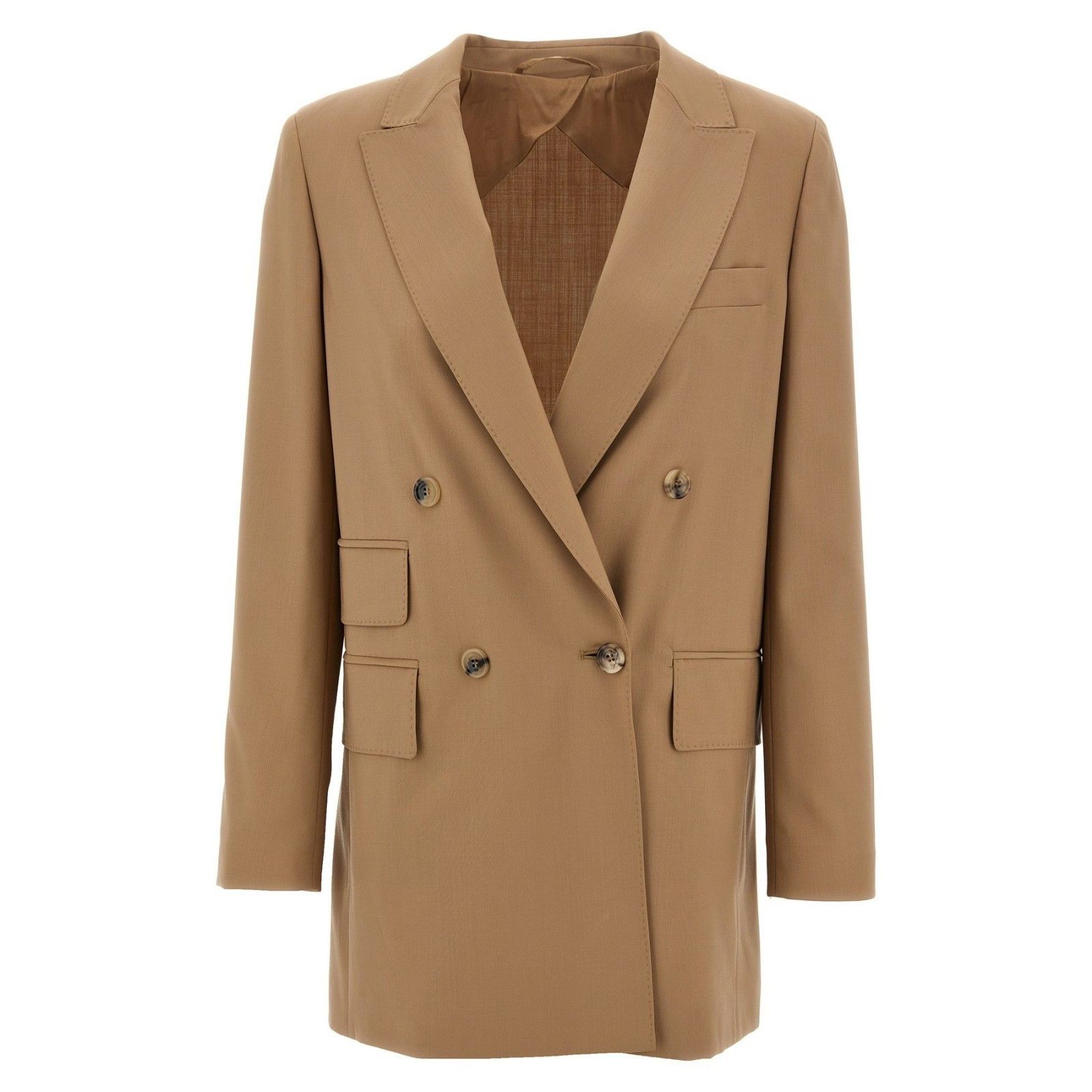 Max Mara MAX MARA Nebbie Beige/Brown Double Breasted Wool Blazer New Size M / US 6-8 / IT 42-44 - 1 Thumbnail