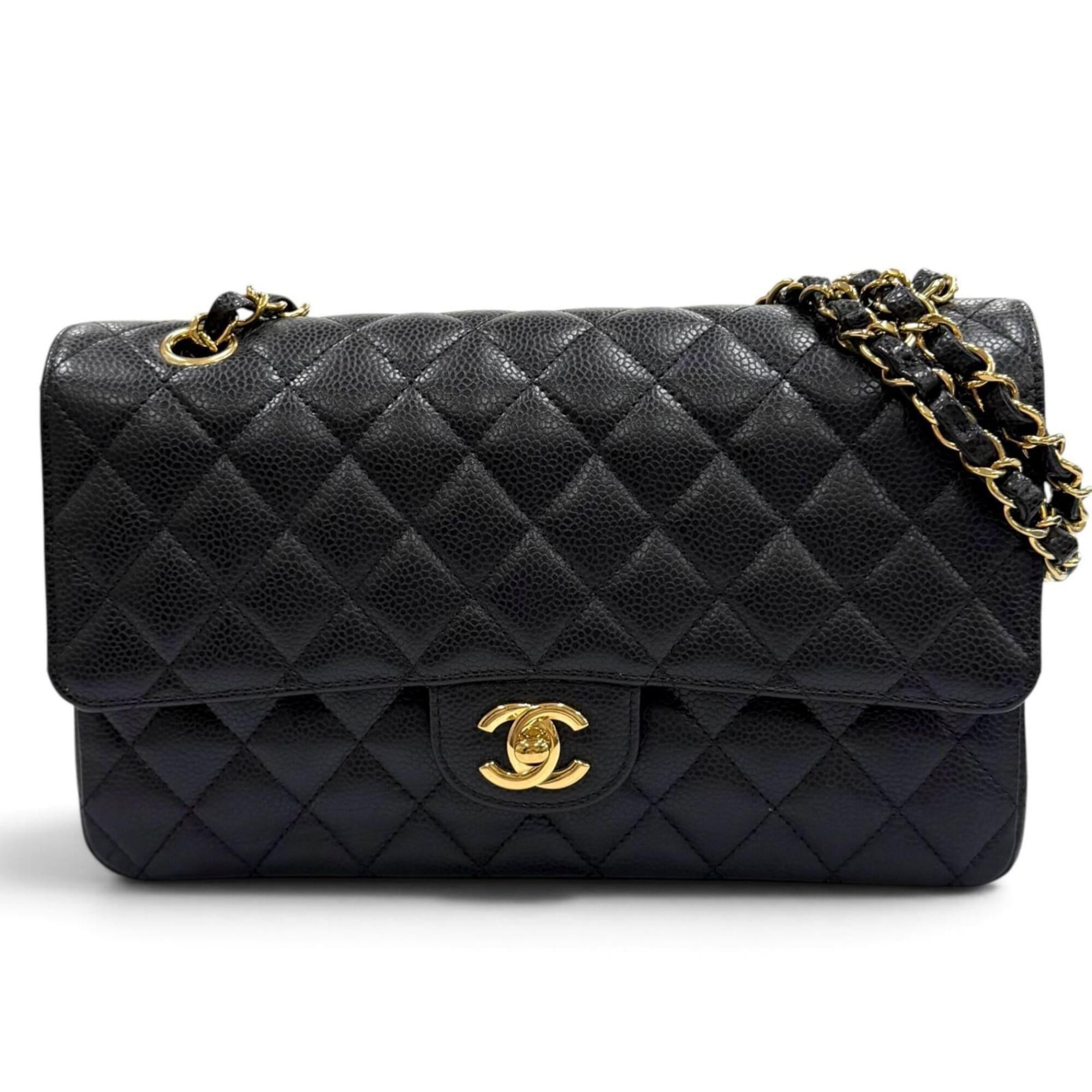 Chanel CHANEL A01112 Matelassé 25 Caviar Skin Shoulder Bag with Random Serial Number, Black Gold Hardware, Made in France, Women's, Dust Bag. Size ONE SIZE - 1 Thumbnail