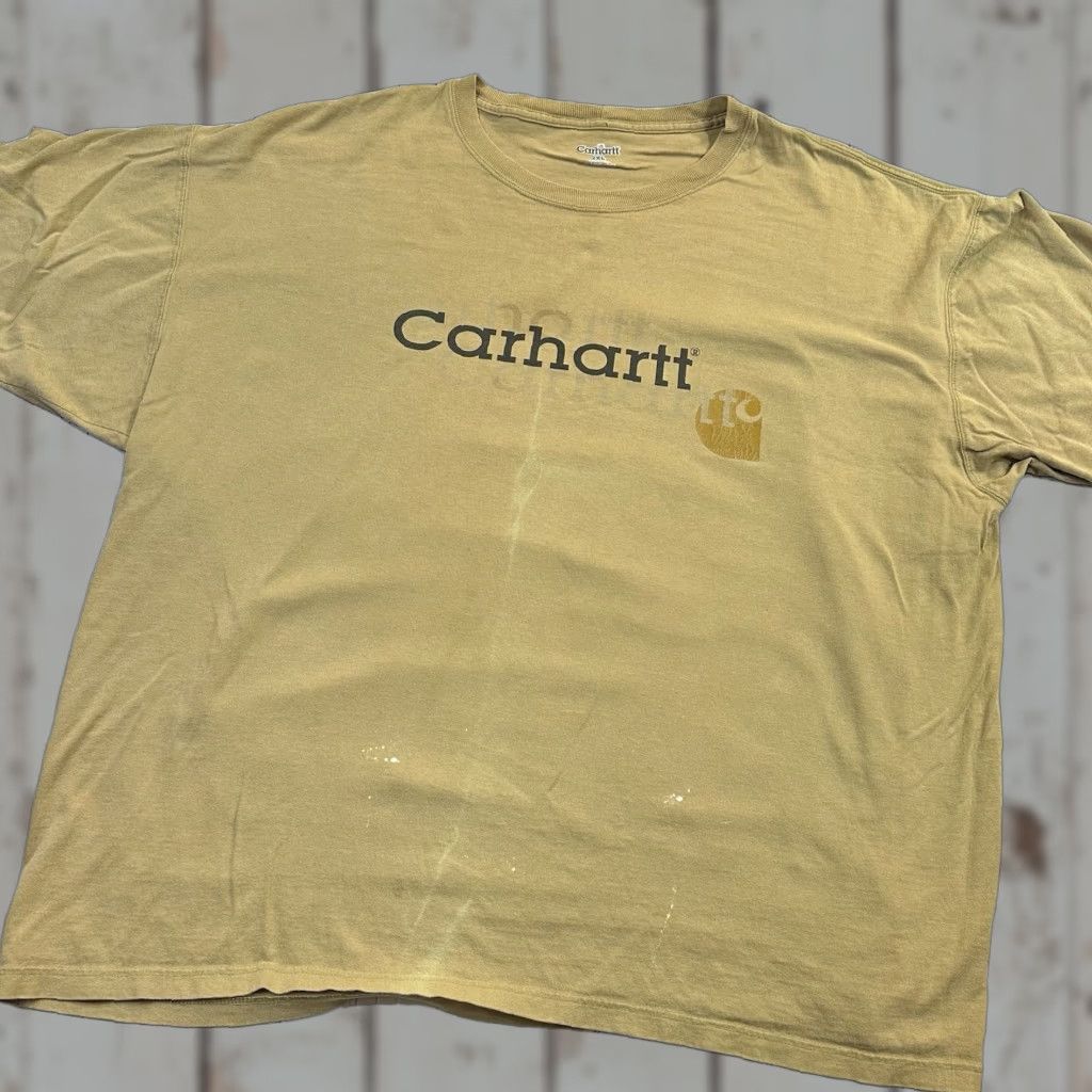 Carhartt Carhartt T-Shirt 2XL Mens 100% Cotton Tan Brown Logo Double-Sided Spell Out Short Sleeve Crew Neck Workwear Shirt Size US XXL / EU 58 / 5 - 1 Thumbnail
