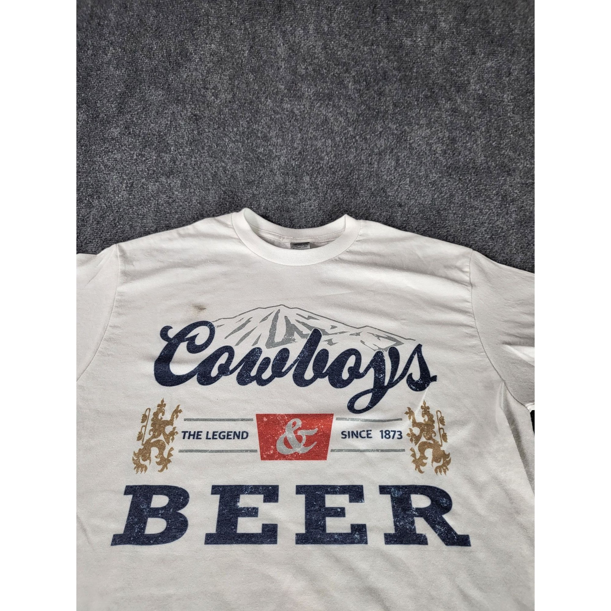 Gildan Cowboys & Beer Tshirt Men Sz M Gildan Dry Blend Graphic Prin Size US M / EU 48-50 / 2 - 2 Thumbnail