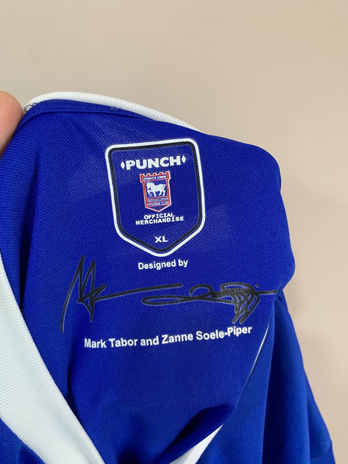 Vintage Ipswich Town Home Football Shirt Vintage Punch Soccer Jersey Size US XL / EU 56 / 4 - 13 Thumbnail