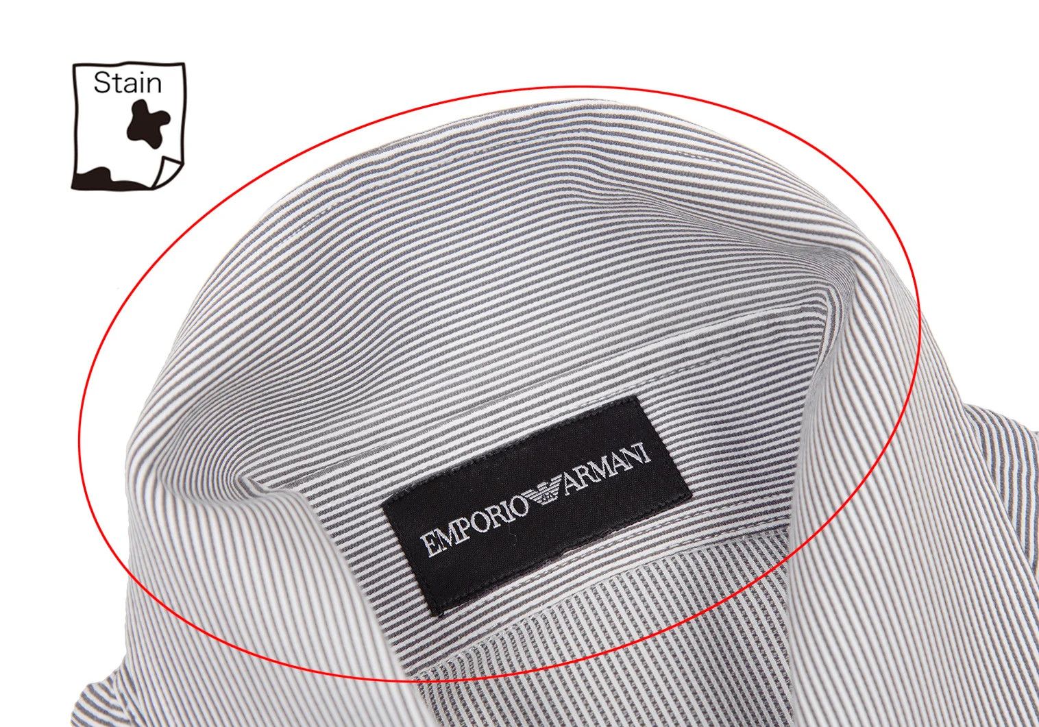 Emporio Armani Striped Shirt in White and Gray, Size 41 Size US M / EU 48-50 / 2 - 4 Thumbnail