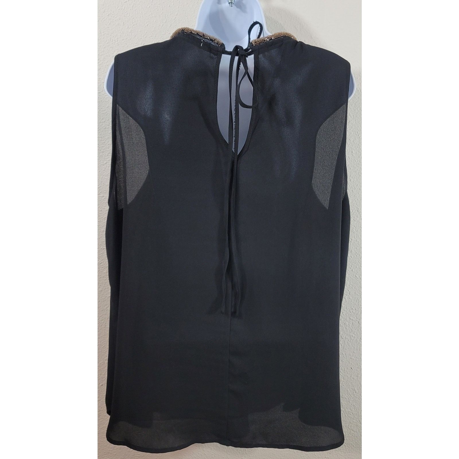 Other HAE Black Halter Beaded Round Neckline 1X Lightweight Flowy Size XL / US 12-14 / IT 48-50 - 3 Thumbnail