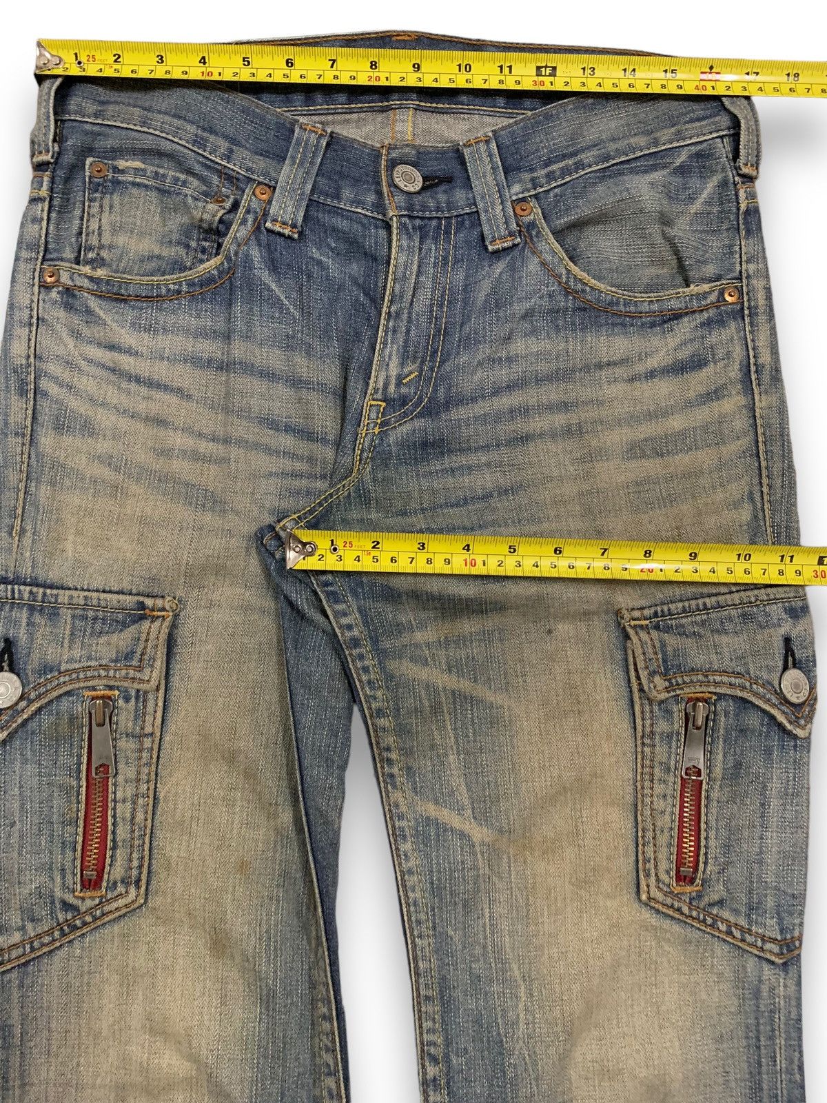 Levi's Vintage 90s Levis 707 Mud Wash Flare Bootcut Cargo Jeans Size US 32 / EU 48 - 17 Thumbnail