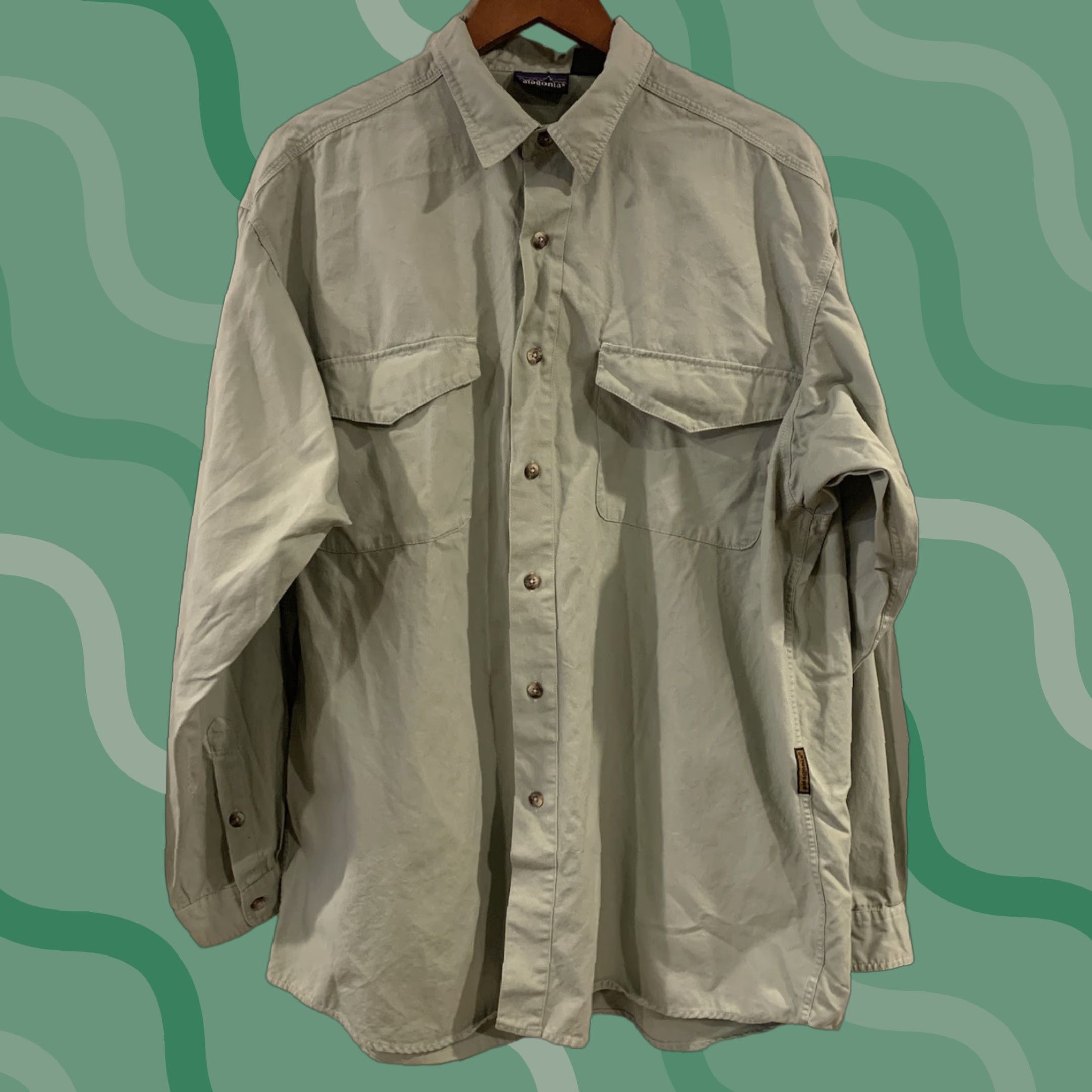 Patagonia Patagonia Button-Up Shirt Long Sleeve Green Cotton Size L Men’s Regular Fit Size US L / EU 52-54 / 3 - 1 Thumbnail