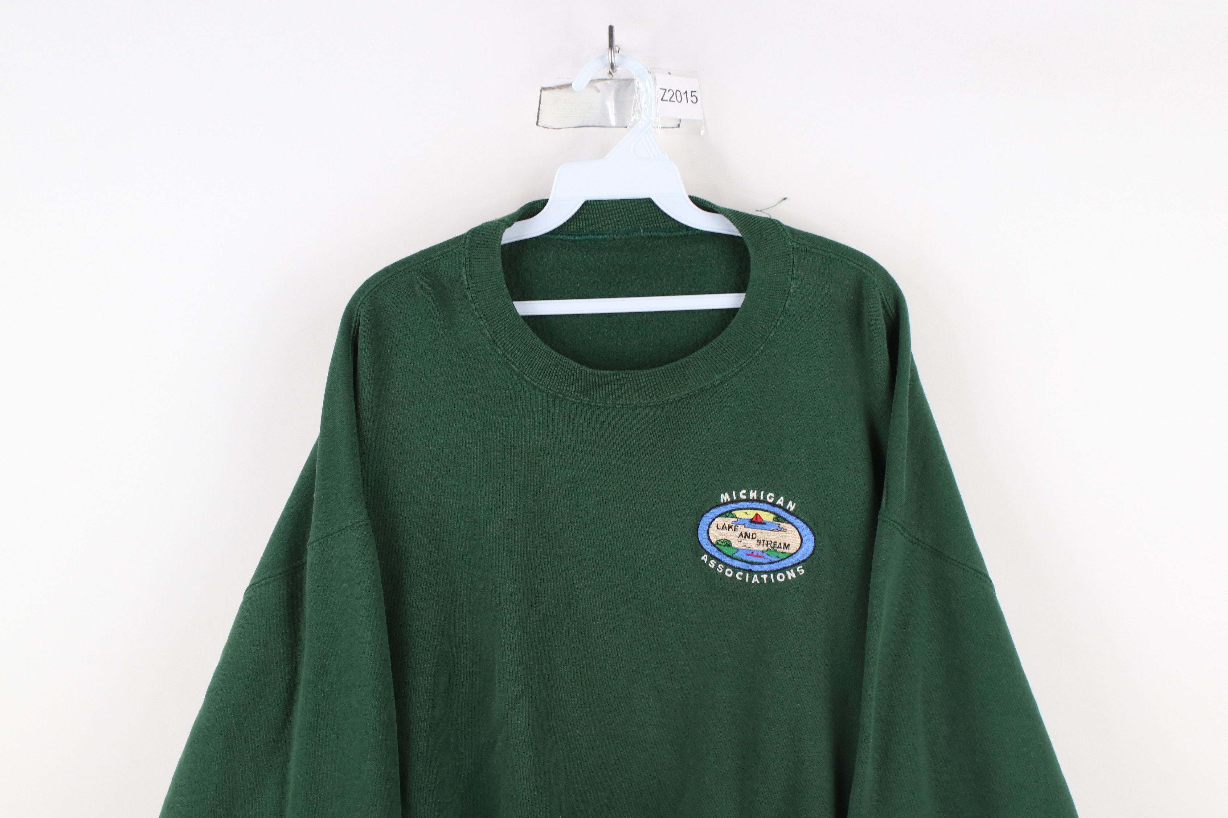Vintage Vintage 90s Michigan Lake and Stream Crewneck Sweatshirt Size US XL / EU 56 / 4 - 2 Thumbnail