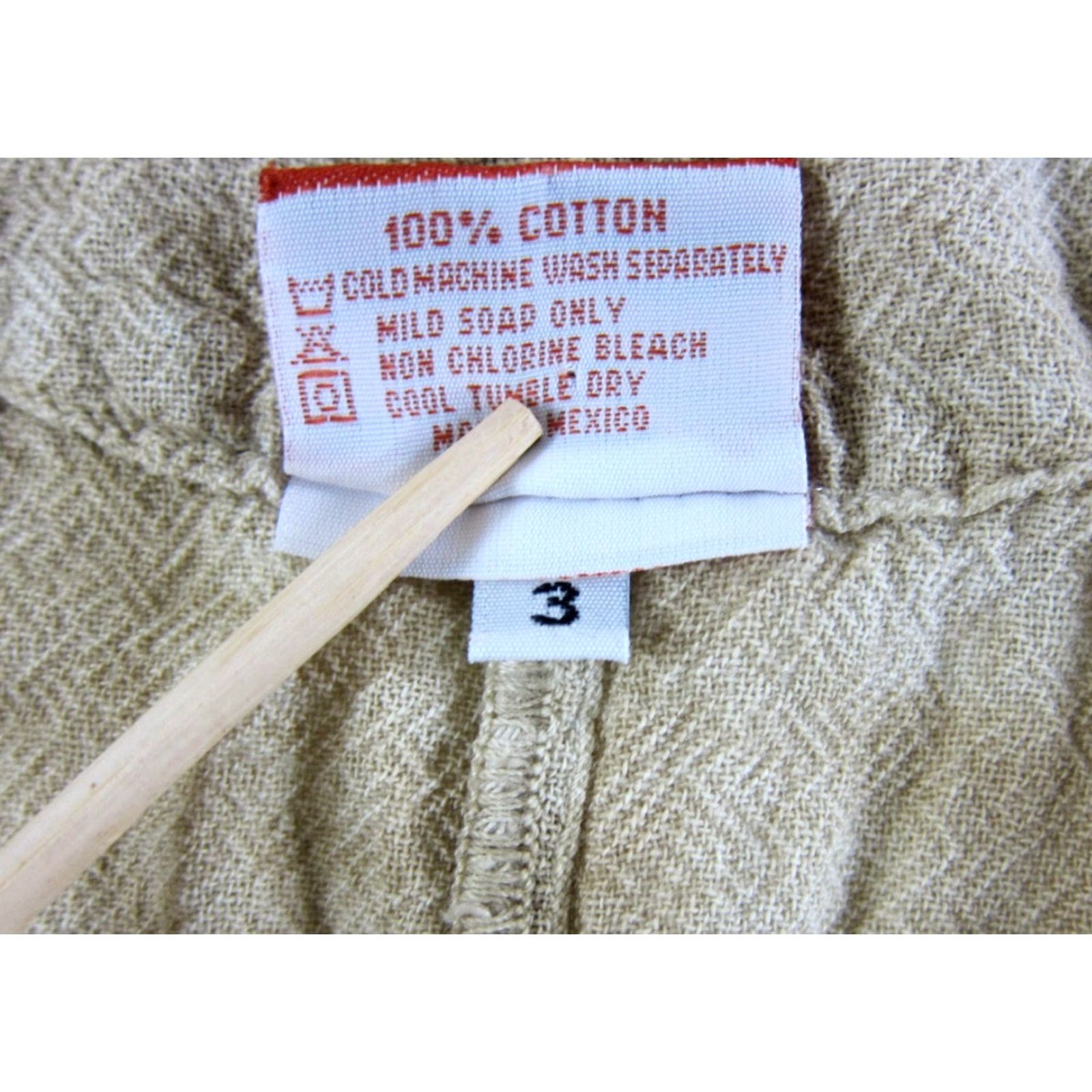 Vintage Oh My Gauze! 100% Cotton Ivory Brown Tie Dye 3/4 Sleeve Asymmetrical Blouse 2X/3 Size XXL / US 16-18 / IT 52-54 - 5 Thumbnail