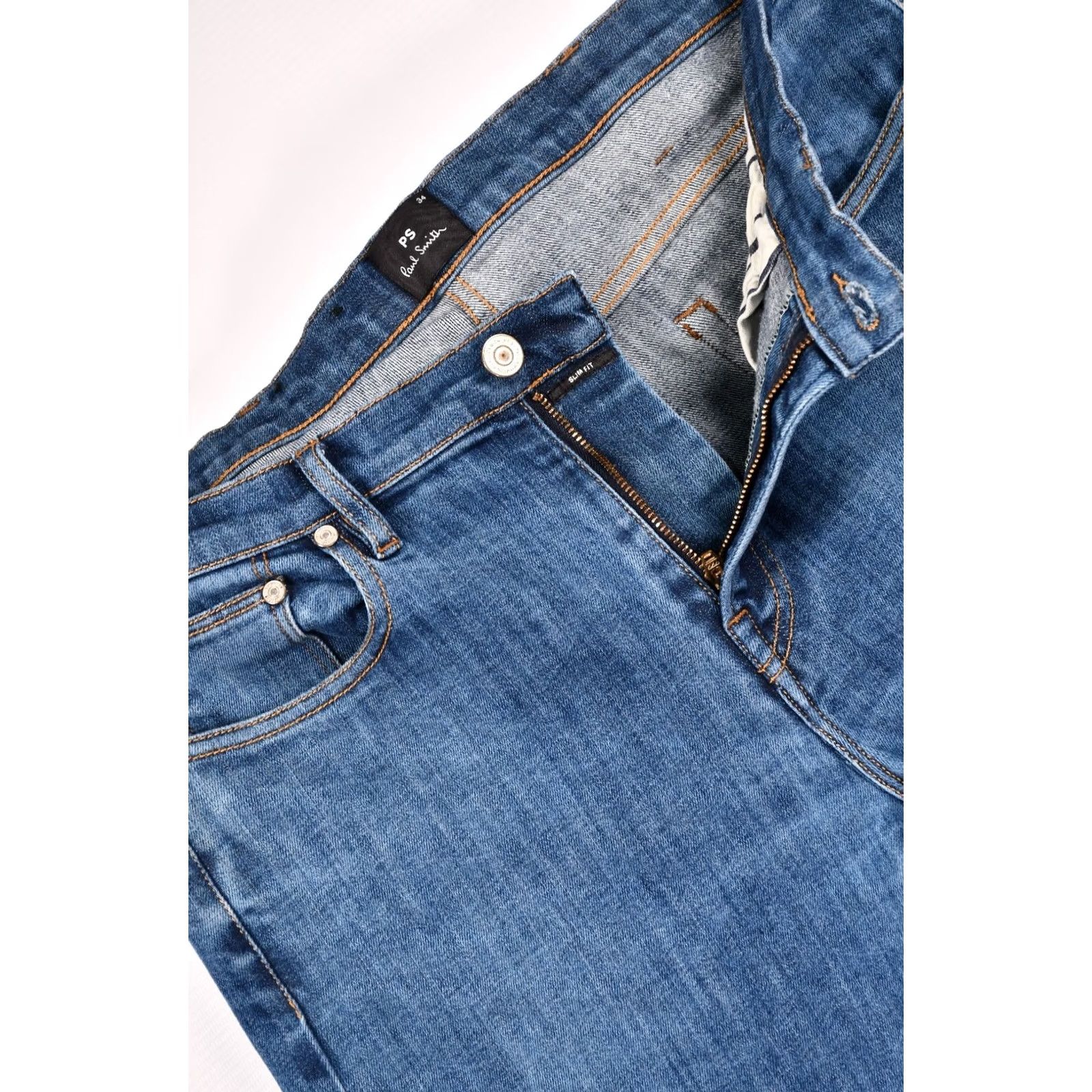 Paul Smith PAUL SMITH Jeans Slim Fit 34R Men Slim Denim Blue 5-Pocket Jea Size US 34 / EU 50 - 6 Thumbnail