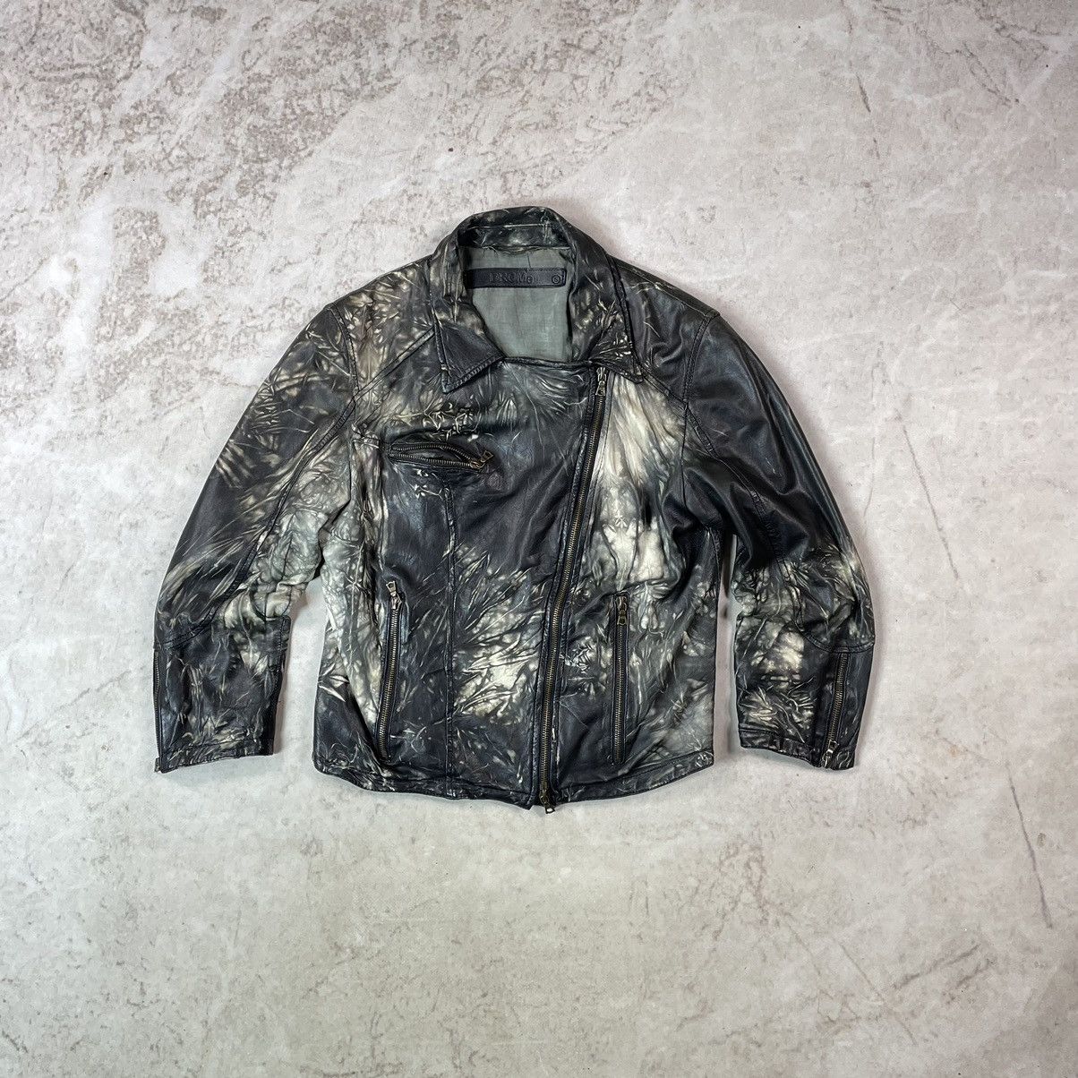 Drome DROMe Italy Printed Leather Biker Jacket Like Rick Owens Size S / US 4 / IT 40 - 2 Thumbnail