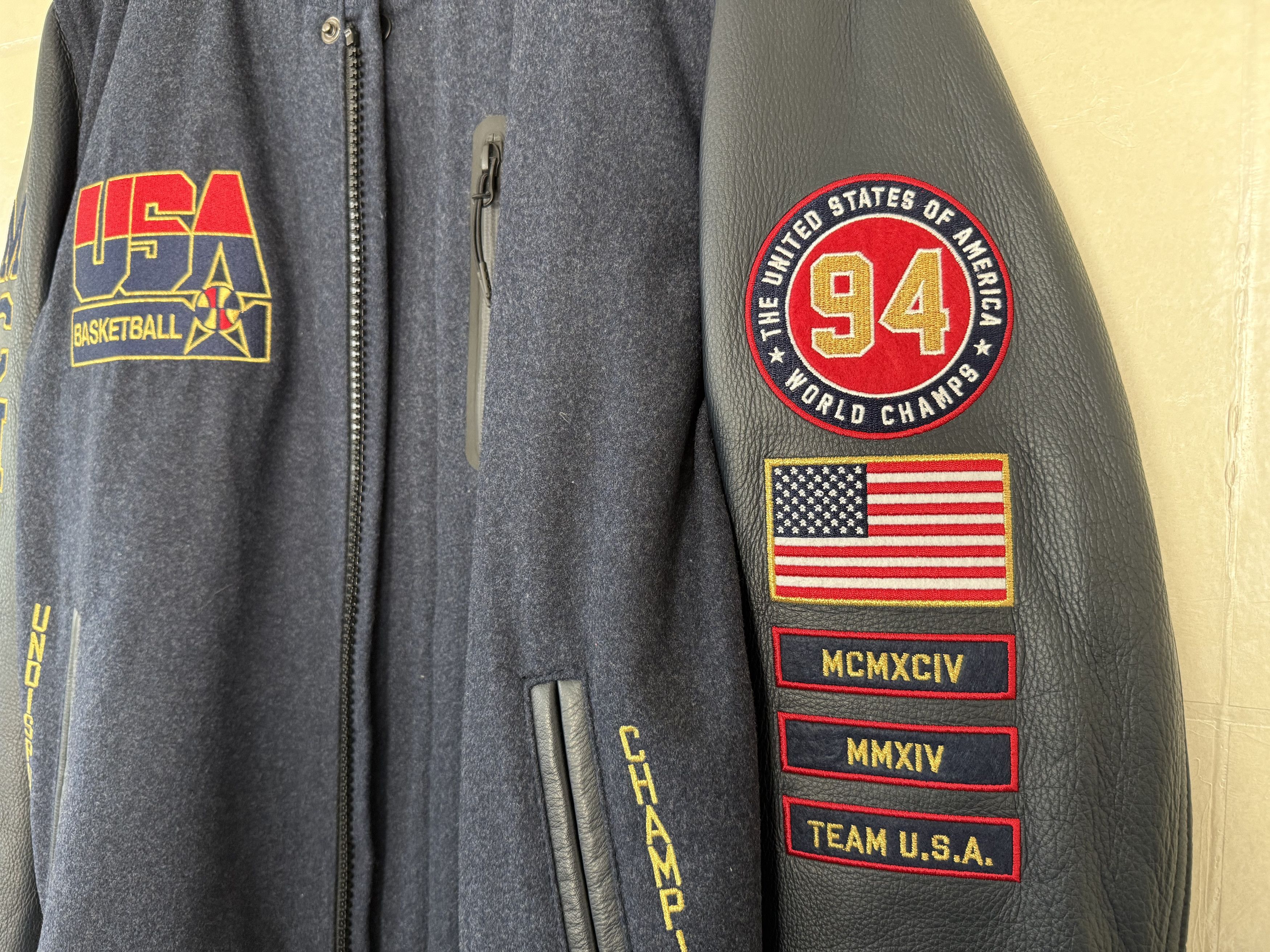 Nike Nike Team USA 1994 Olympic Basketball Leather Varsity Jacket Size US M / EU 48-50 / 2 - 3 Thumbnail