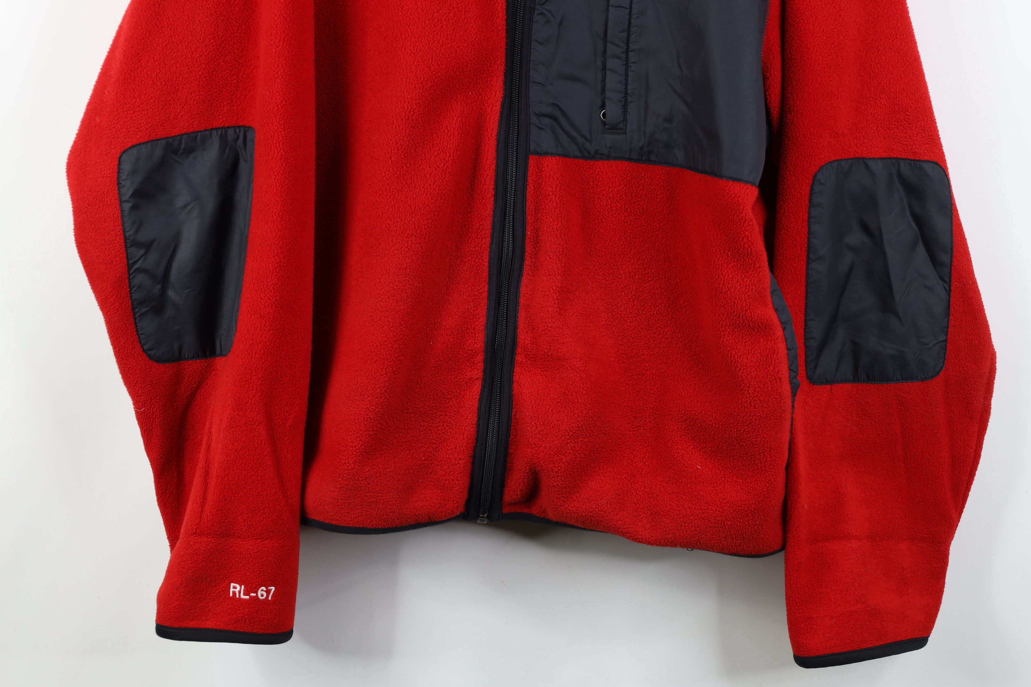 Ralph Lauren Vintage 90s Ralph Lauren Elbow Patch Fleece Full Zip Jacket Size US XL / EU 56 / 4 - 3 Thumbnail