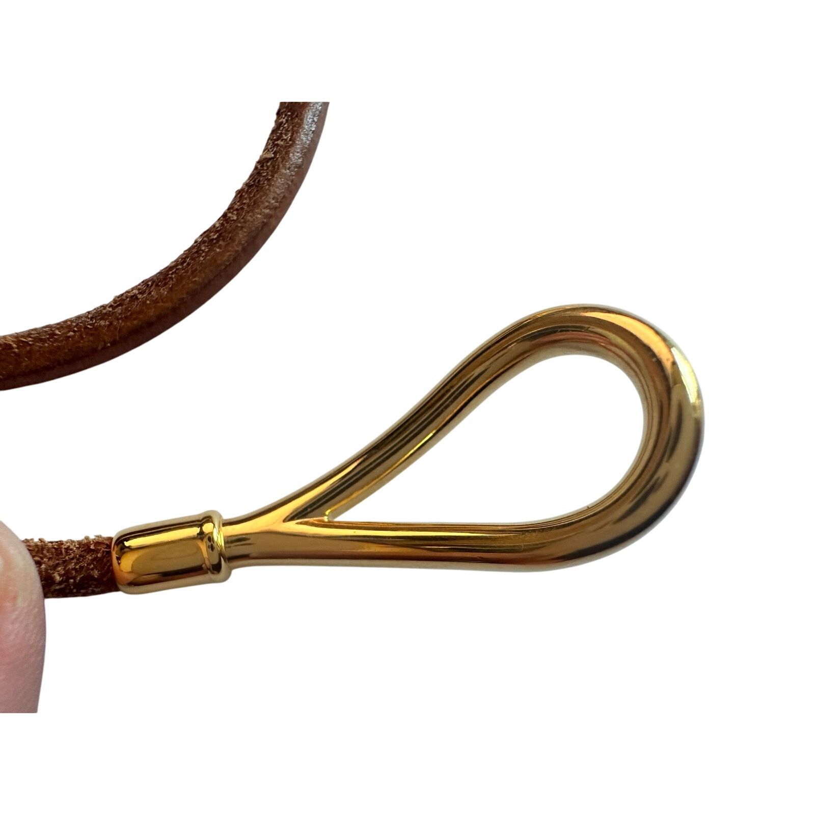Hermes Hermès Jumbo Leather Hook Double Wrap Bangle Bracelet Choker Size ONE SIZE - 6 Thumbnail