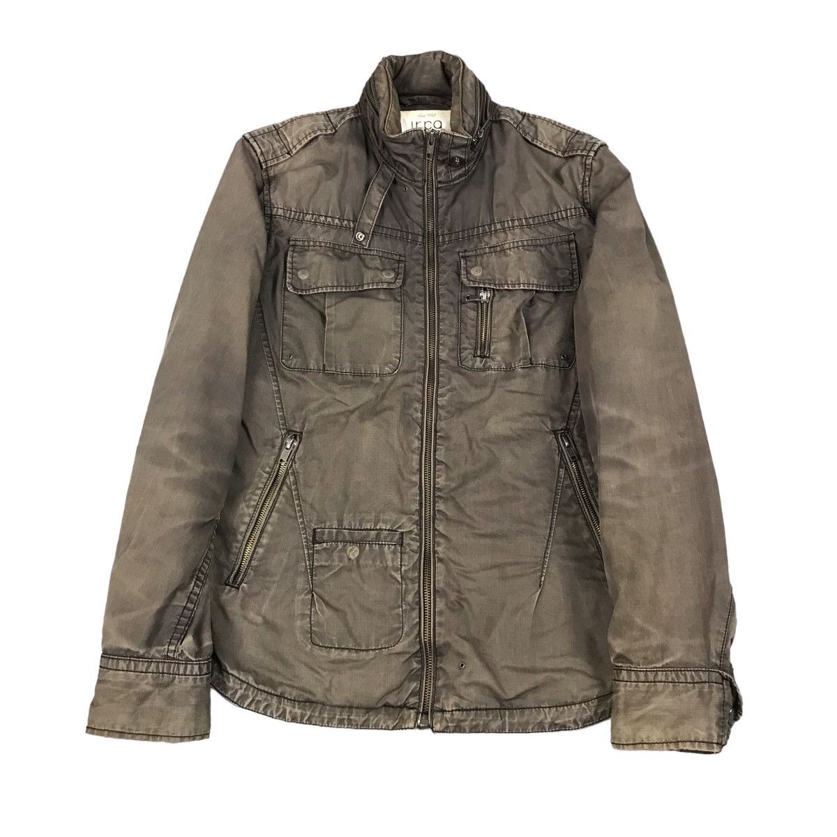 image of Vintage Blck Faded Zipper Jacket in Black, Men's (Size Medium)