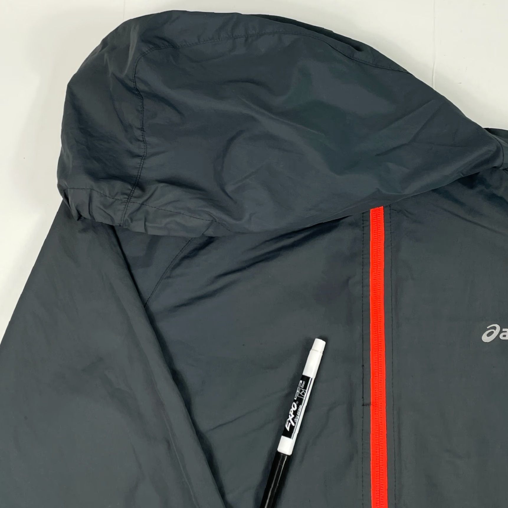 Asics Asics Jacket Mens Small Gray Hooded Running Ultralight Water Resistant Windbreaker Performance Outdoor Spring Fall Winter Size US S / EU 44-46 / 1 - 4 Thumbnail