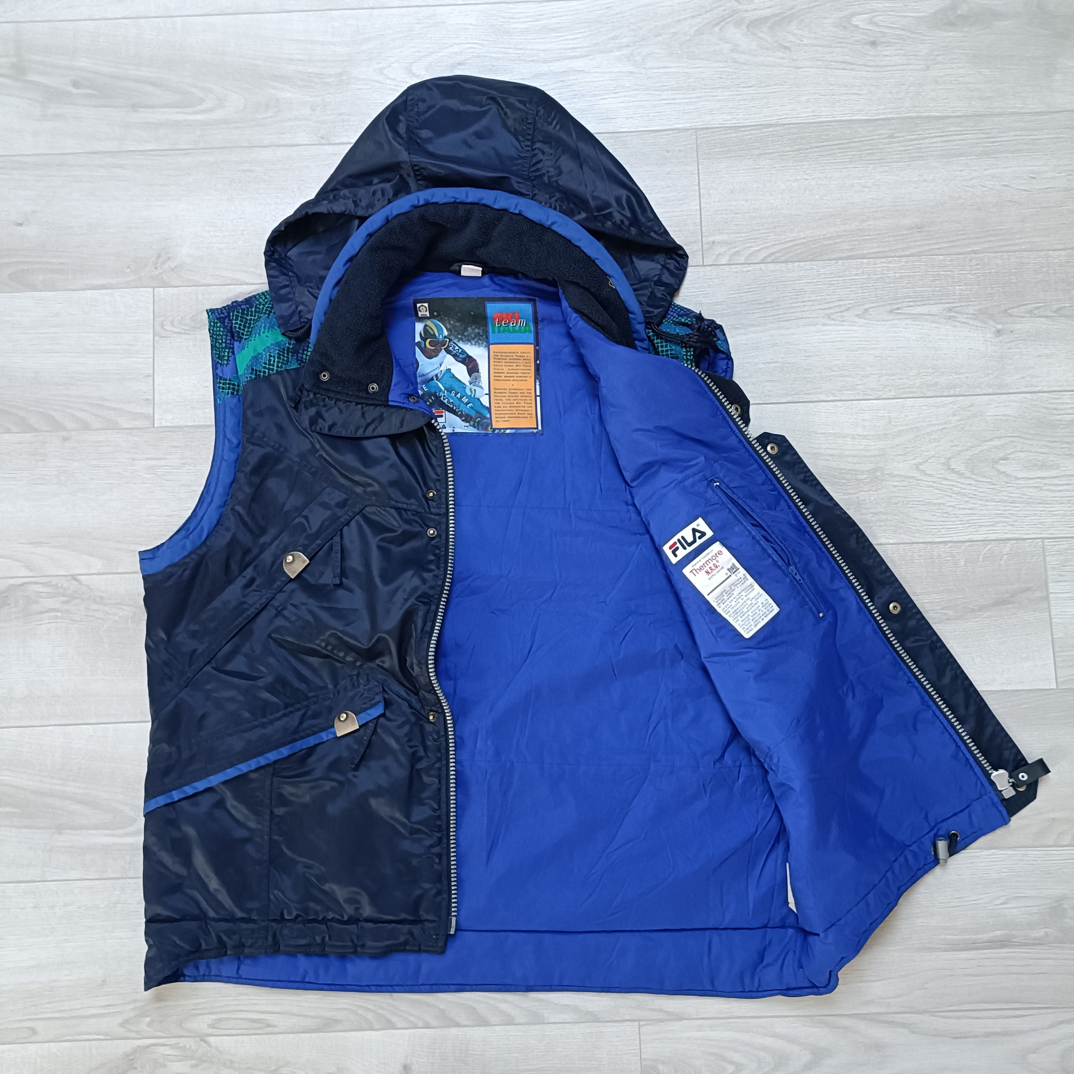 Fila × Vintage Men's Blue Full Zip Vest Gilet Ski Team Italia Italy ! Size US L / EU 52-54 / 3 - 2 Thumbnail
