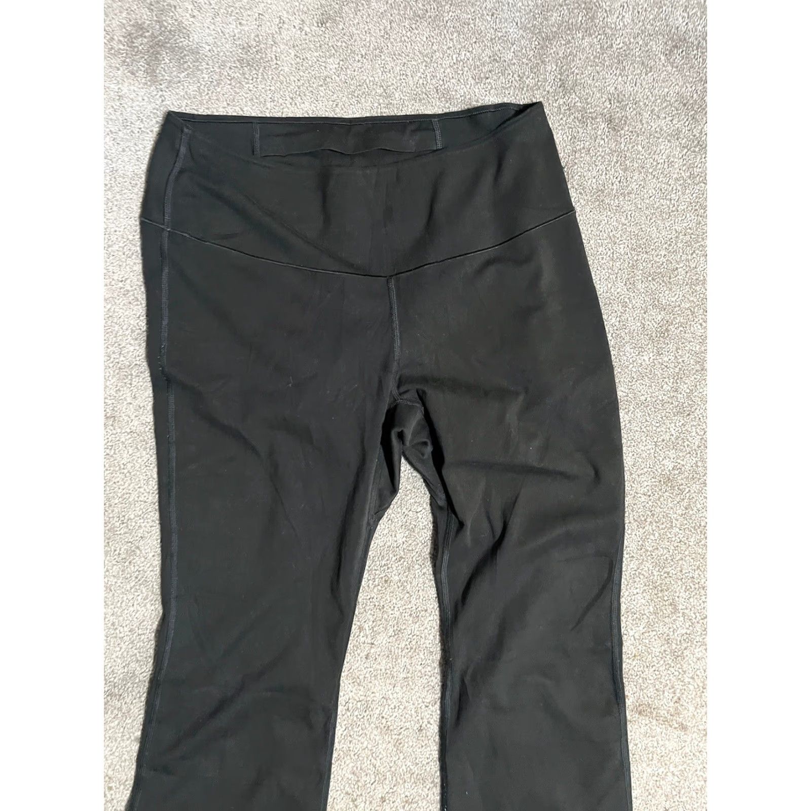 Uniqlo Uniqlo Leggings Woman Wide Ankle L Black High Rise Elastic Waist Size 36" / US 14 / IT 50 - 2 Thumbnail
