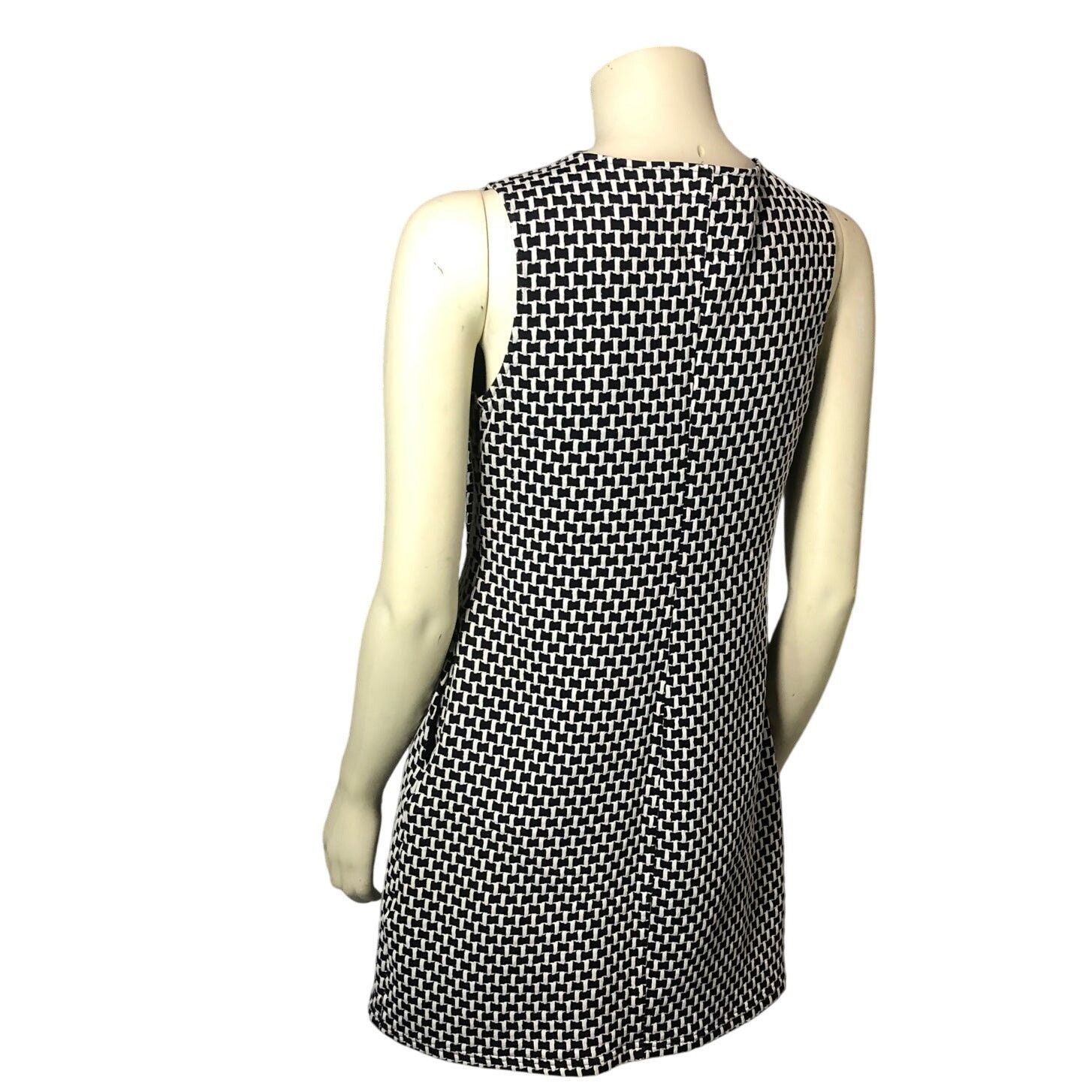 Anthropologie Anthropologie Tabitha sleeveless 70s style dress black cream Size S / US 4 / IT 40 - 3 Thumbnail