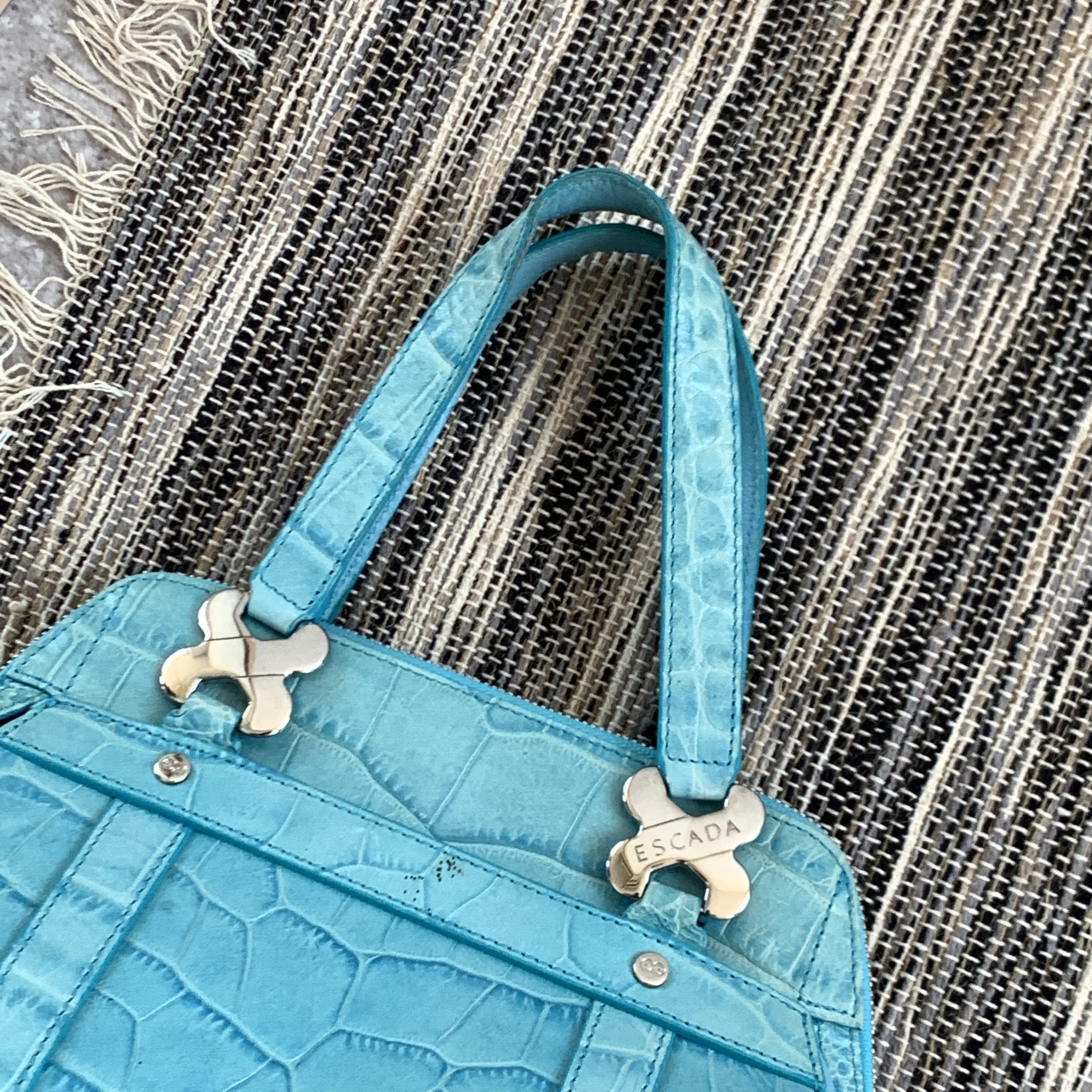 Escada Vintage Escada 90s Rare Women's Blue Handle Bag Size ONE SIZE - 3 Thumbnail