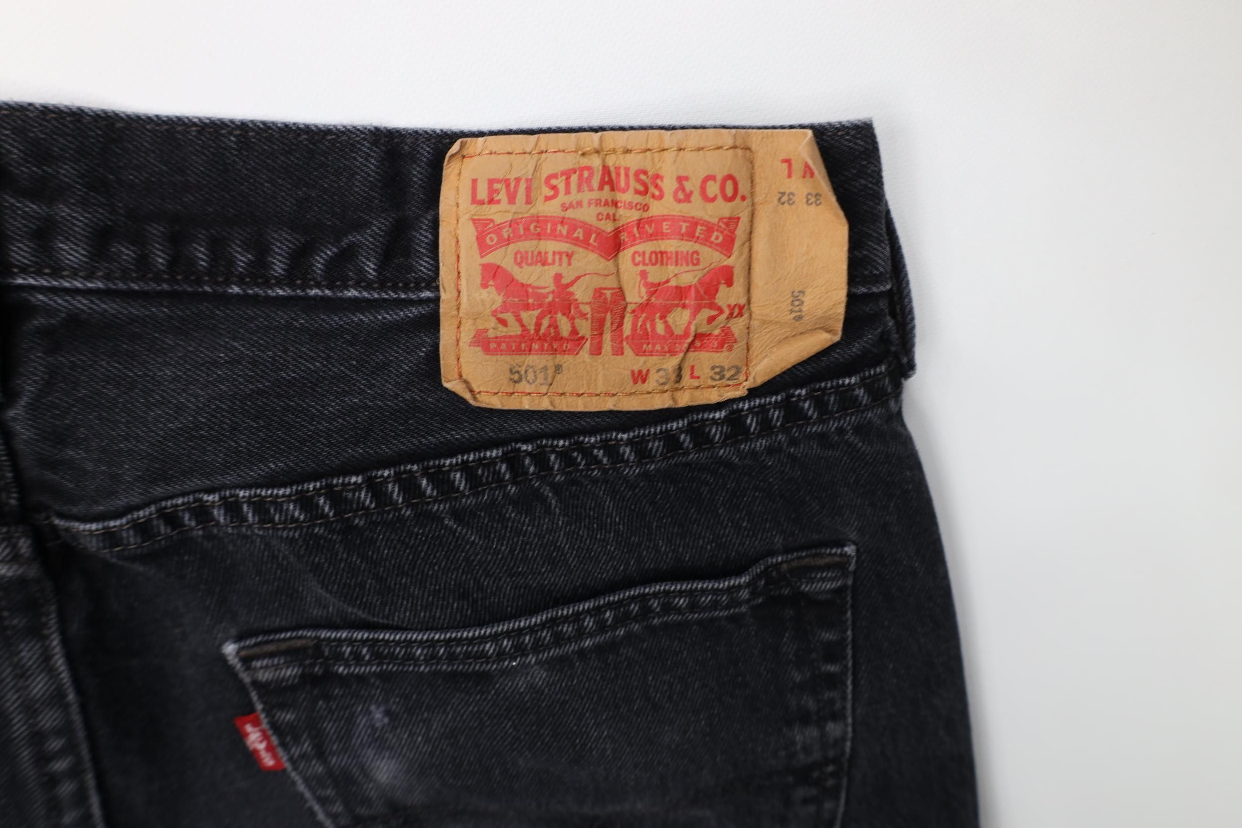 Levi's Vintage Y2K Levis 501xx Button Fly Original Fit Jeans Black Size US 33 - 13 Thumbnail