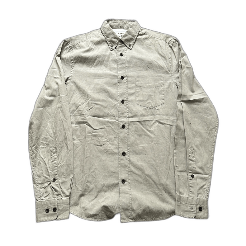 Acne Studios Acne Studios Olive Green Long Sleeve Shirt Size US L / EU 52-54 / 3 - 1 Thumbnail