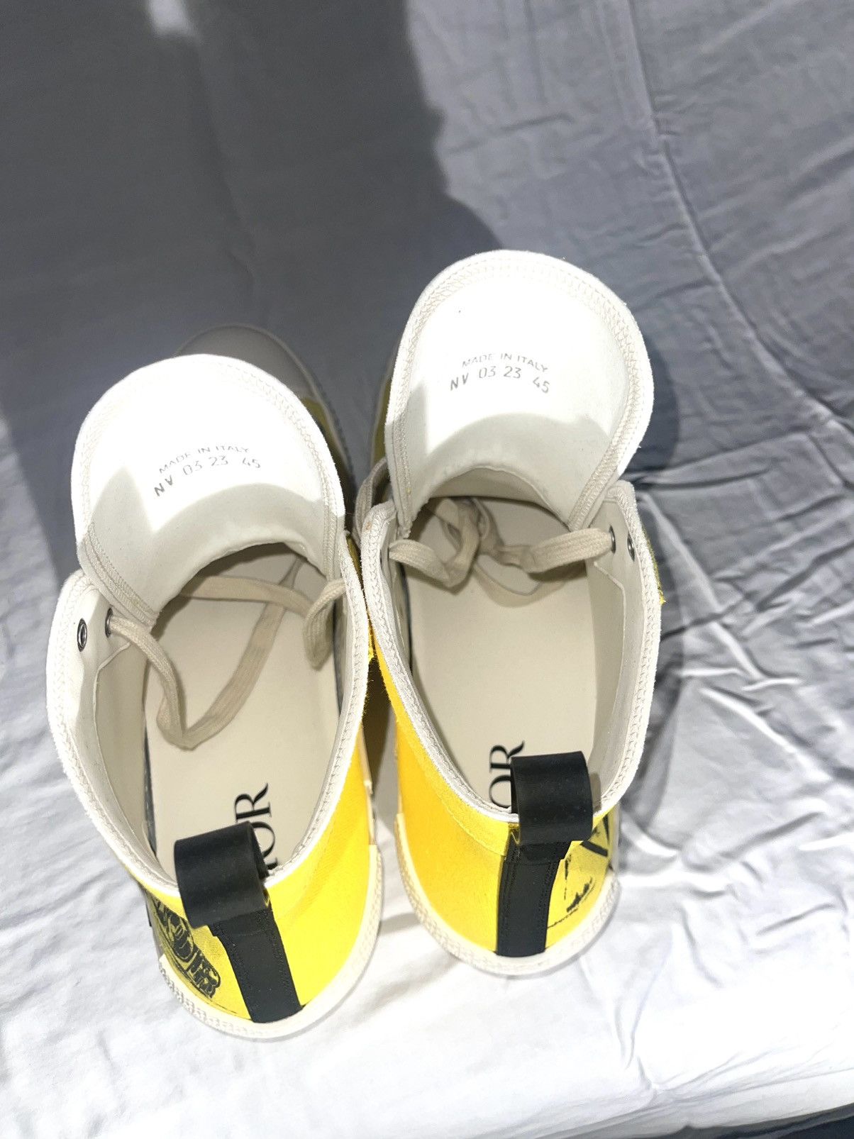 Dior Dior B23 High Top Yellow Astero-Dior Size US 12 / EU 45 - 10 Thumbnail