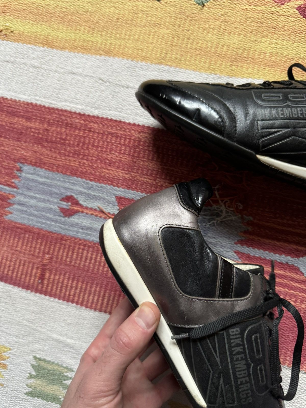 Dirk Bikkembergs Vintage 00’s Dirk Bikkembergs y2k Black Leather Low Sneakers Size US 9 / IT 39 - 6 Thumbnail