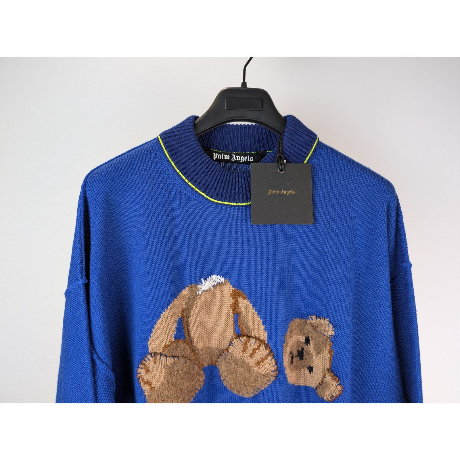 Palm Angels o1rshd1 Bear Sweater in Blue / Brown Size US L / EU 52-54 / 3 - 3 Thumbnail