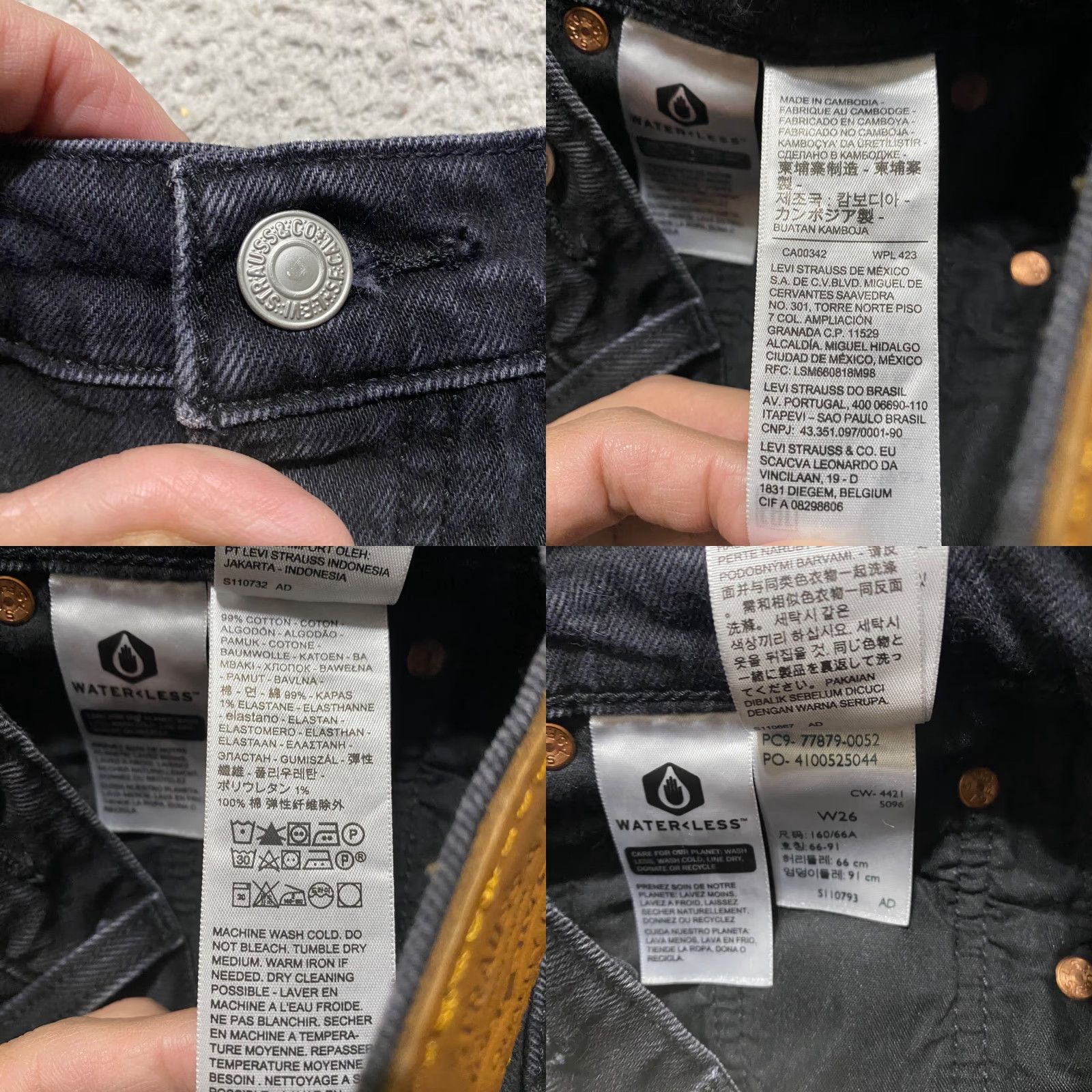 Levi's Levi's Womens 26 Jeans Shorts High Rise Cut-Off Inseam 2" Black Denim Stretch Pockets 5-Pocket Womens Casual - Size 26" / US 2 / IT 38 - 8 Thumbnail