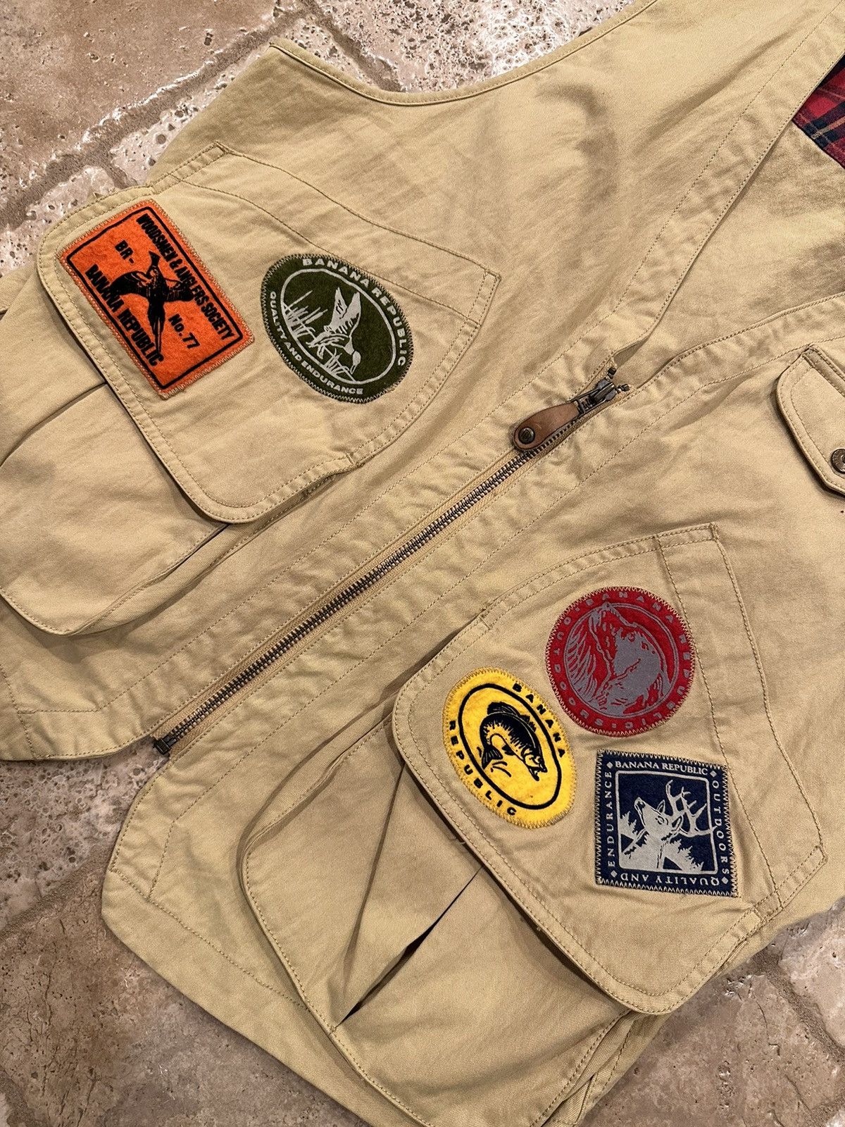 Banana Republic Banana Republic Rare Vintage Fishing Hunting Patch Vest Size US M / EU 48-50 / 2 - 5 Thumbnail