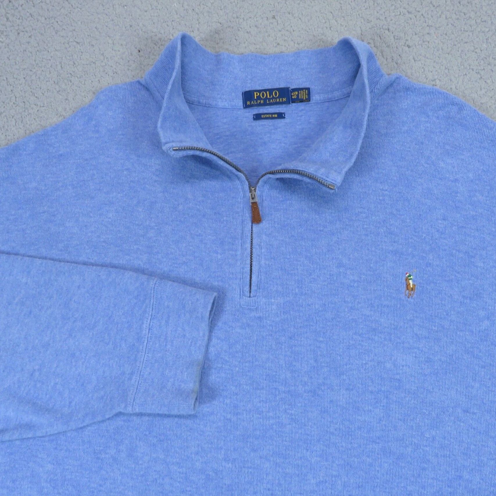 Polo Ralph Lauren Polo Ralph Lauren Sweater Mens 4XB Estate Rib Pullover 1/4 Zip Knit Estate Rib Size US XXL / EU 58 / 5 - 2 Thumbnail
