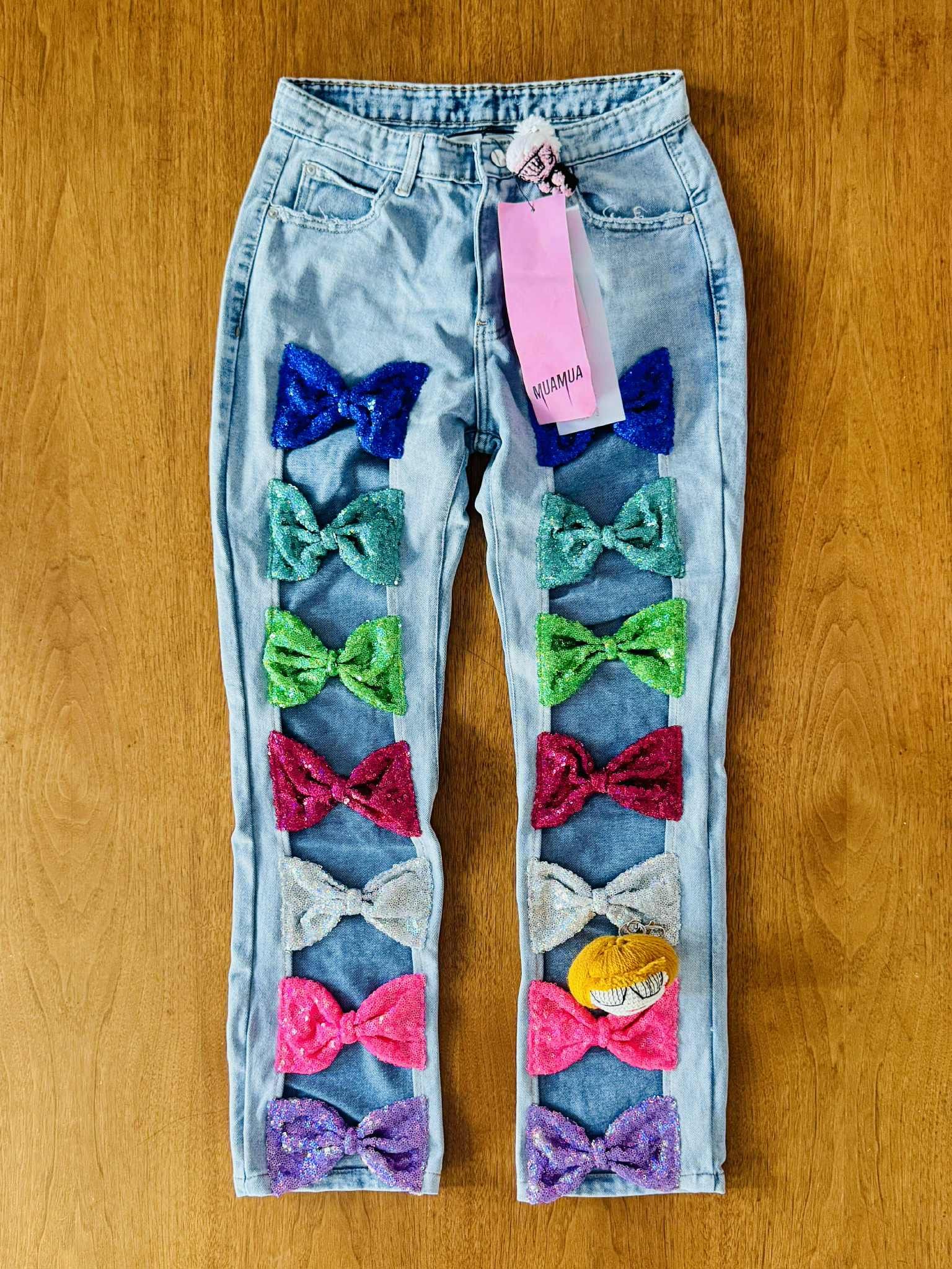 Other Rainbow Bow Ties Denim Pants Size 26" / US 2 / IT 38 - 1 Thumbnail
