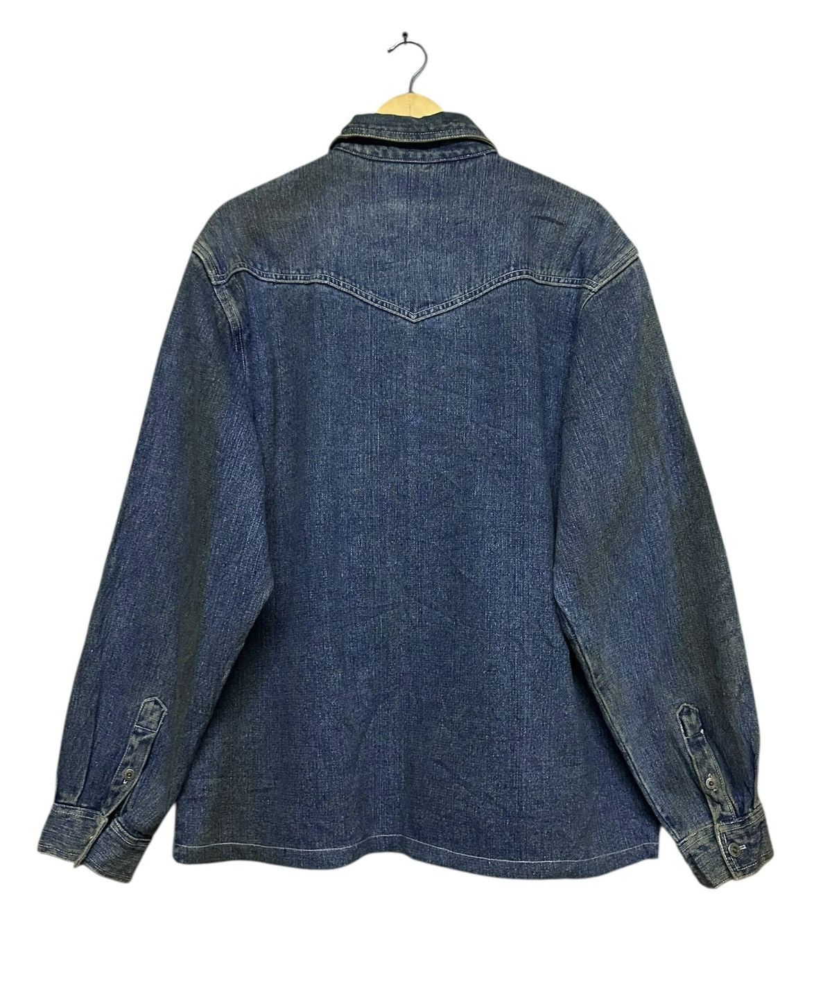Emporio Armani × Giorgio Armani × Vintage Vtg🔥Armani Jeans Giorgio Armani Milano Denim Button Up Shirt Size US XL / EU 56 / 4 - 3 Thumbnail