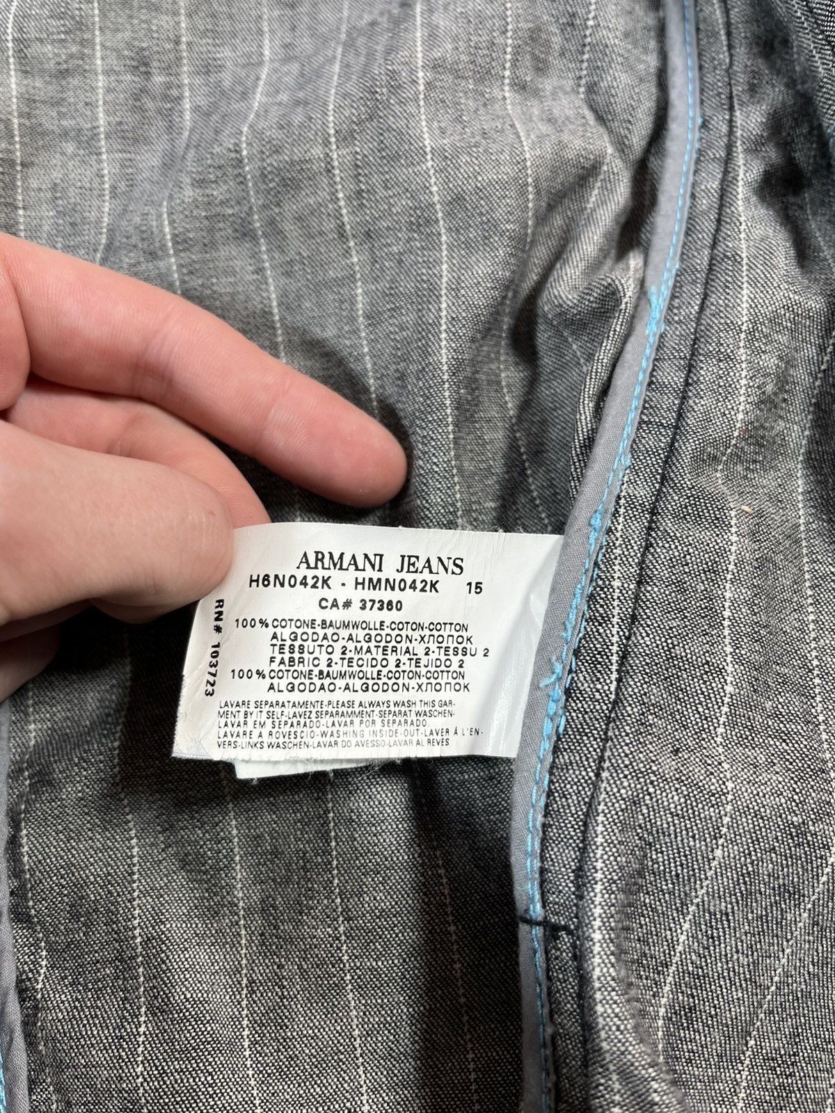 Armani Vintage Armani Jeans Indigo Jacket 90s Size US XXL / EU 58 / 5 - 15 Thumbnail