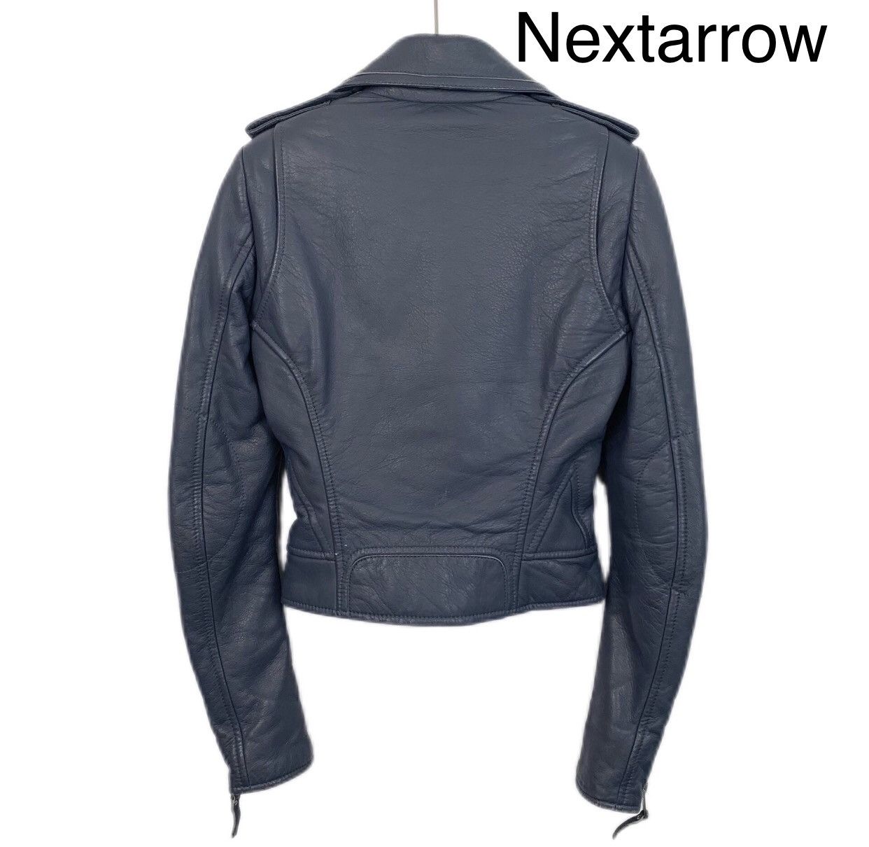Balenciaga Balenciaga smog blue lapel zipper motorcycle leather jacket Size US S / EU 44-46 / 1 - 2 Thumbnail