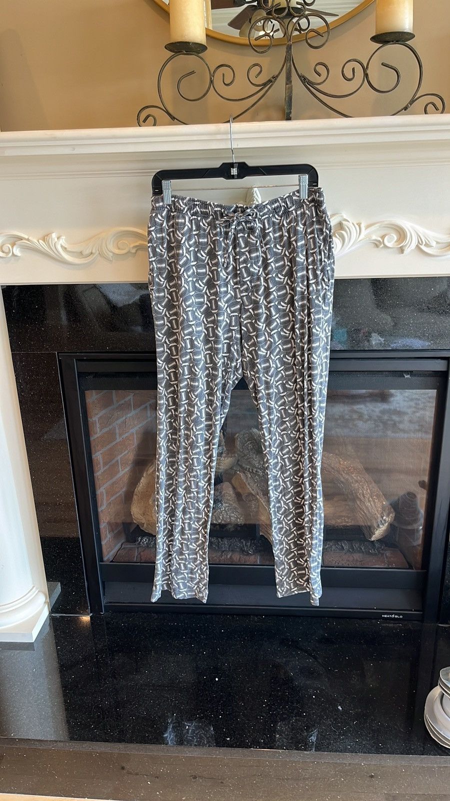 Croft & Barrow Cotton Pajama Pants Football Drawstring Size US 34 / EU 50 - 5 Thumbnail