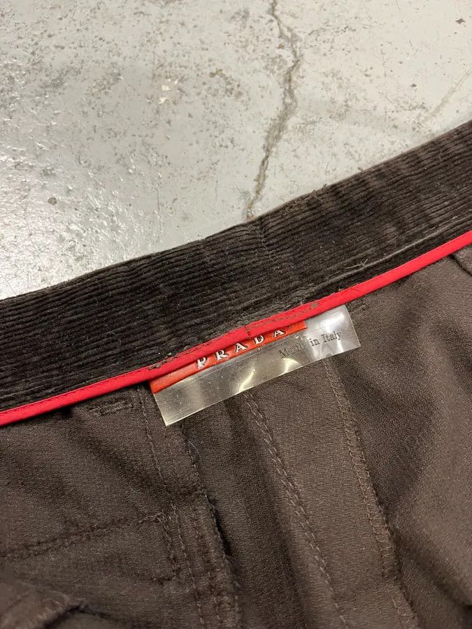 Prada 2000s Prada Linea Rossa Dark Brown Corduroy Pants Size US 30 / EU 46 - 11 Thumbnail
