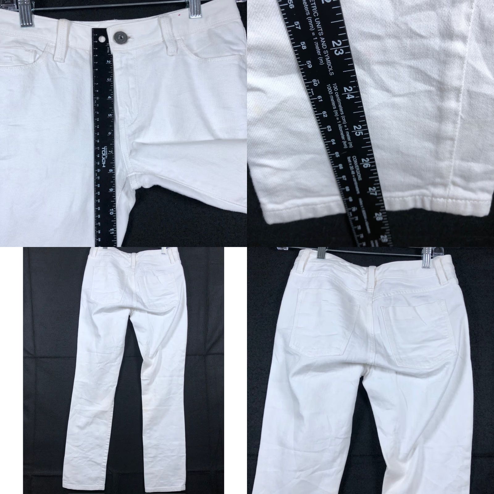 Banana Republic Banana Republic Jeans White Denim Mid Rise Skinny Stretch 26 Pants Womens Regular 28" Inseam 5-Pocket Solid Cotton Blend Spandex Skinny Size 28" / US 6 / IT 42 - 8 Thumbnail