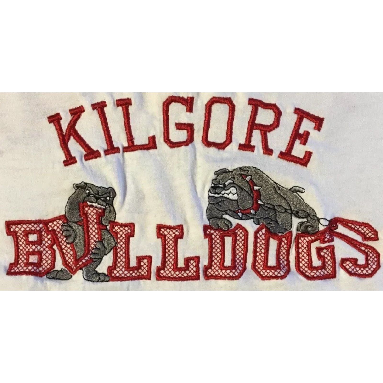 Vintage VINTAGE Kilgore Bulldogs Shirt Mens L White 90s Grunge/College/Track USA Made in USA Short Sleeve Single Stitch Size US L / EU 52-54 / 3 - 3 Thumbnail