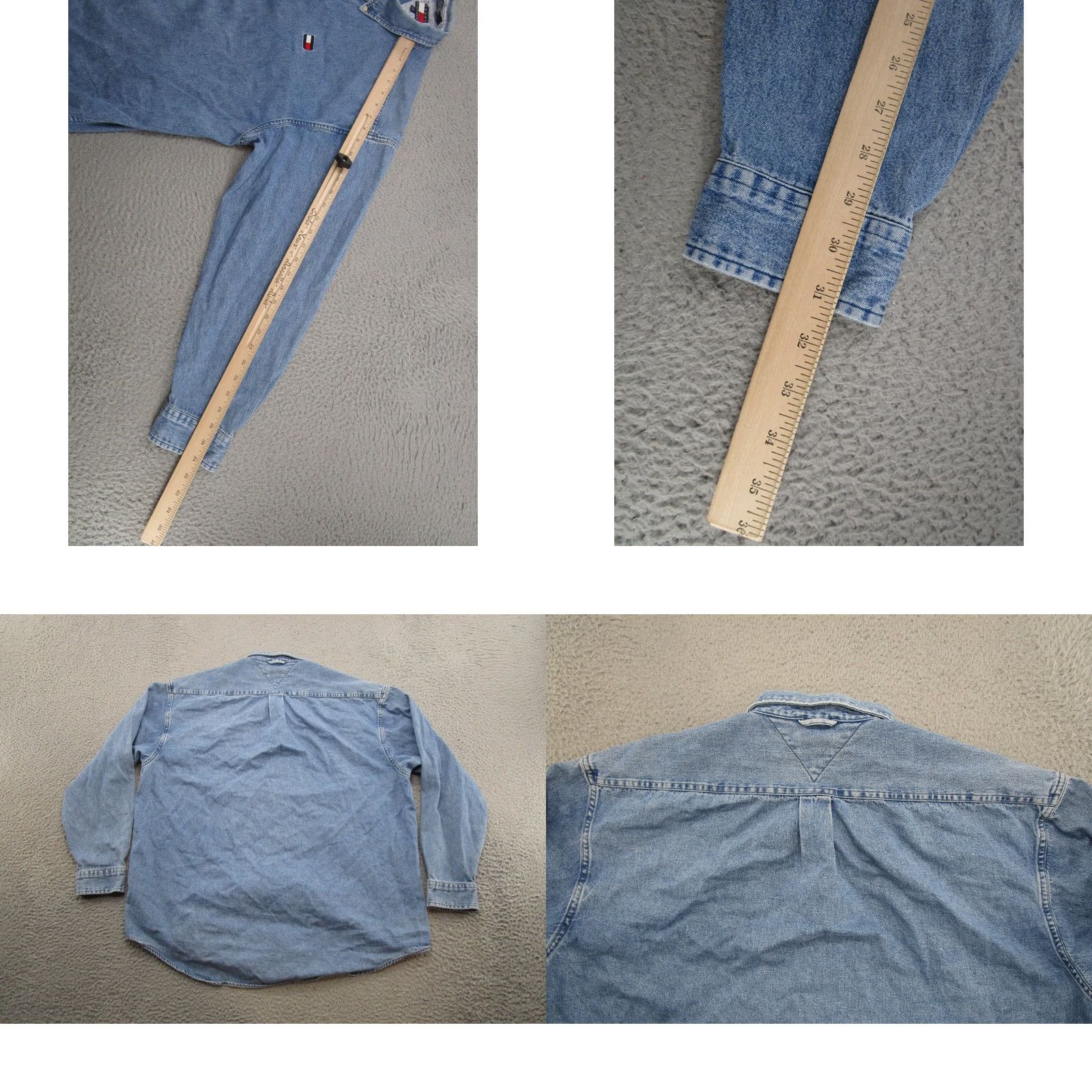 Tommy Hilfiger VTG Tommy Hilfiger Denim Button Front Shirt Mens XL Blue Cotton Button-Up Grunge Streetwear Logo Pocket Collared Casual Classic Shirt Size US XL / EU 56 / 4 - 8 Thumbnail