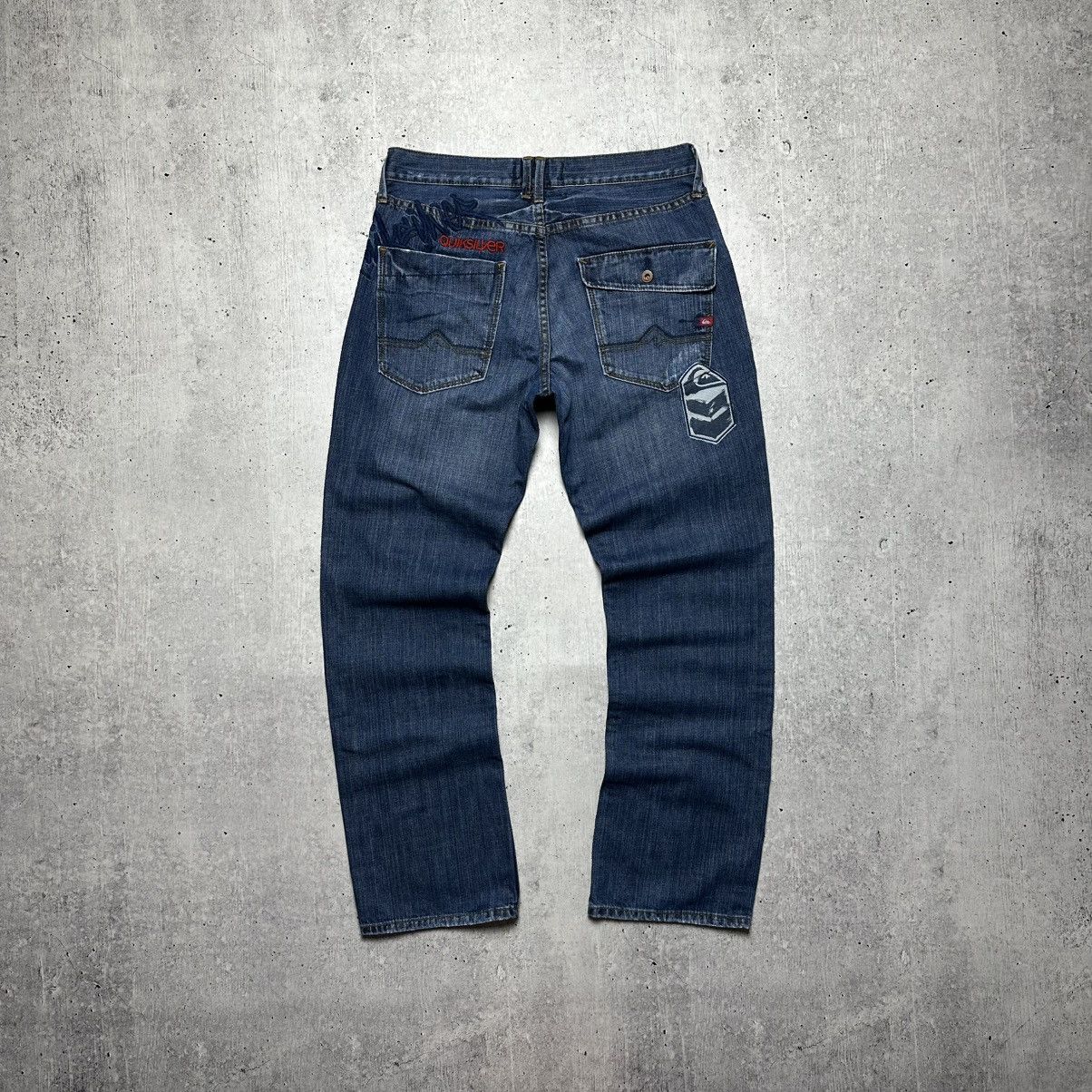 Denime × Quiksilver × Vintage Quiksilver vintage jeans big logo blue denim Size US 32 / EU 48 - 1 Thumbnail